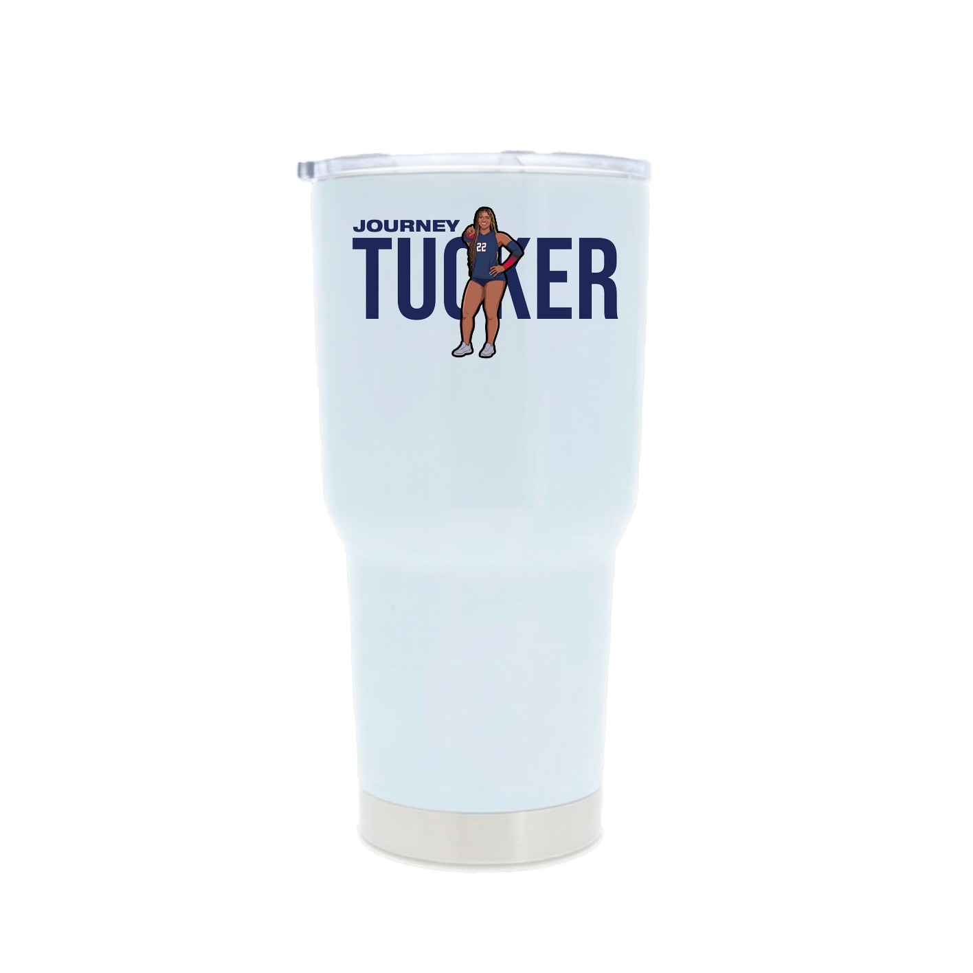 30oz Stainless Steel Tumbler — Player Name in White