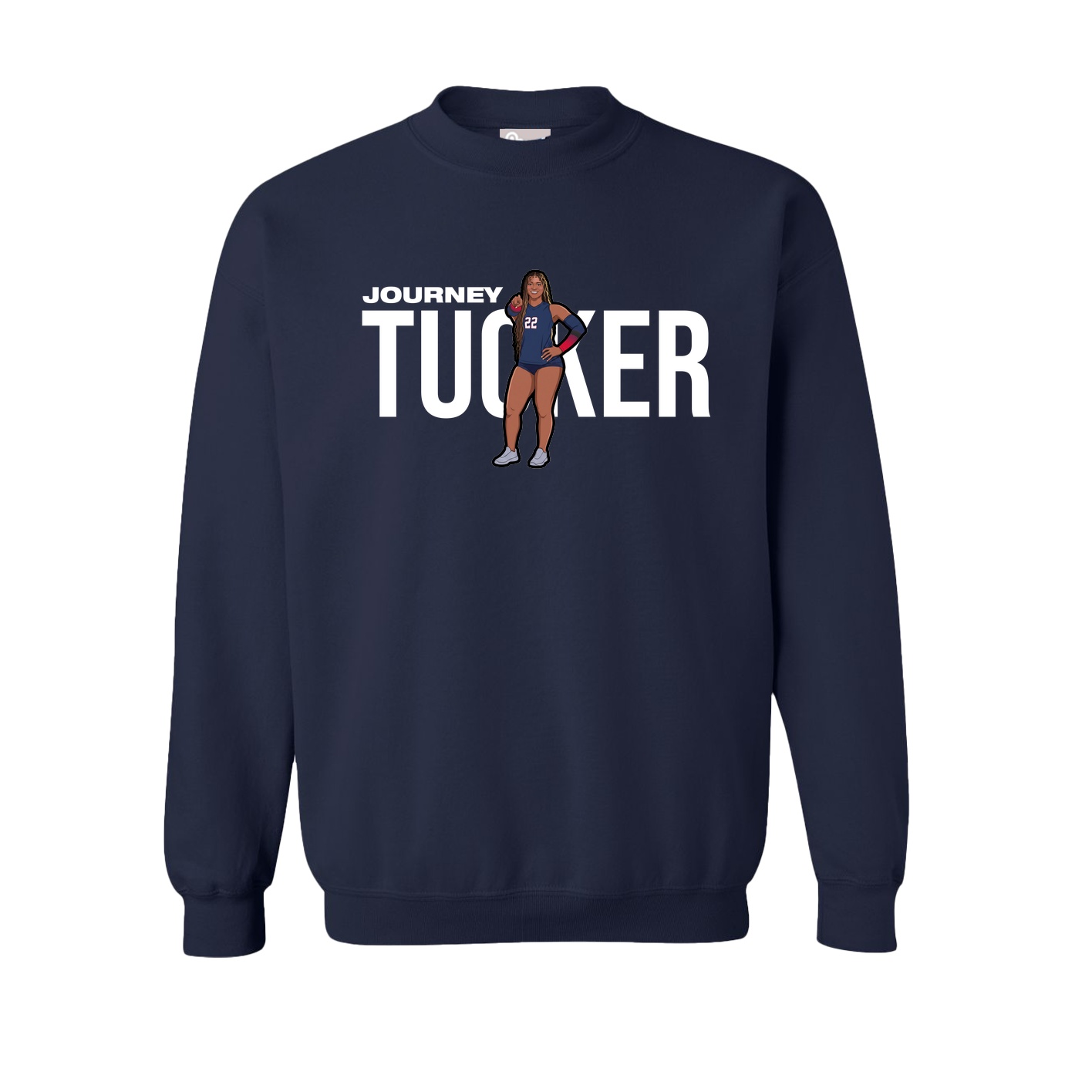 Fleece Crew — Player Name in Navy