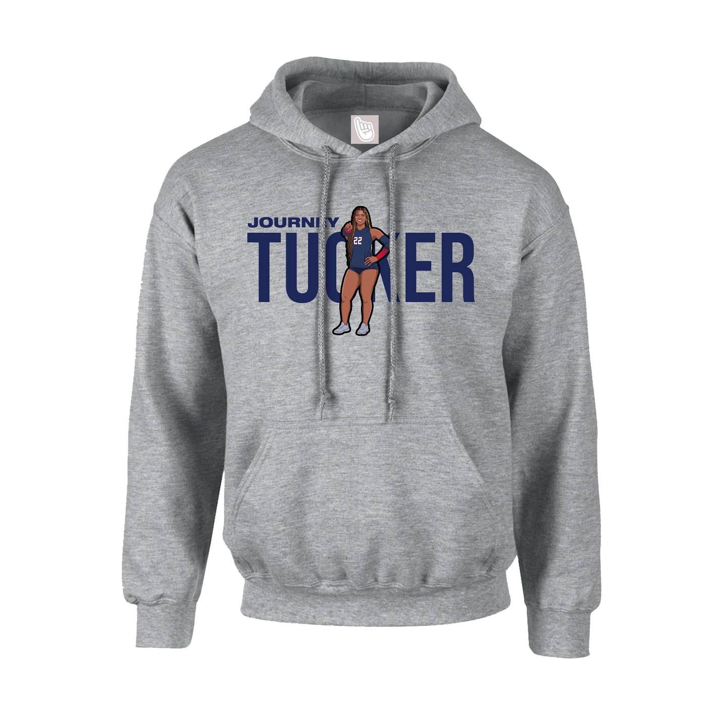 Youth Hoodie — Player Name in Grey