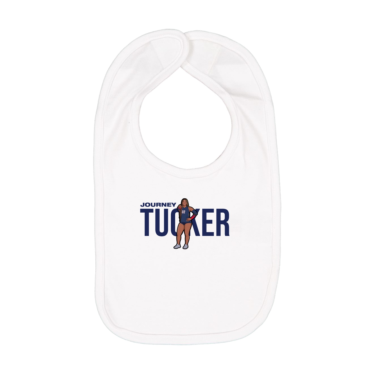 Infant Bib — Player Name in White