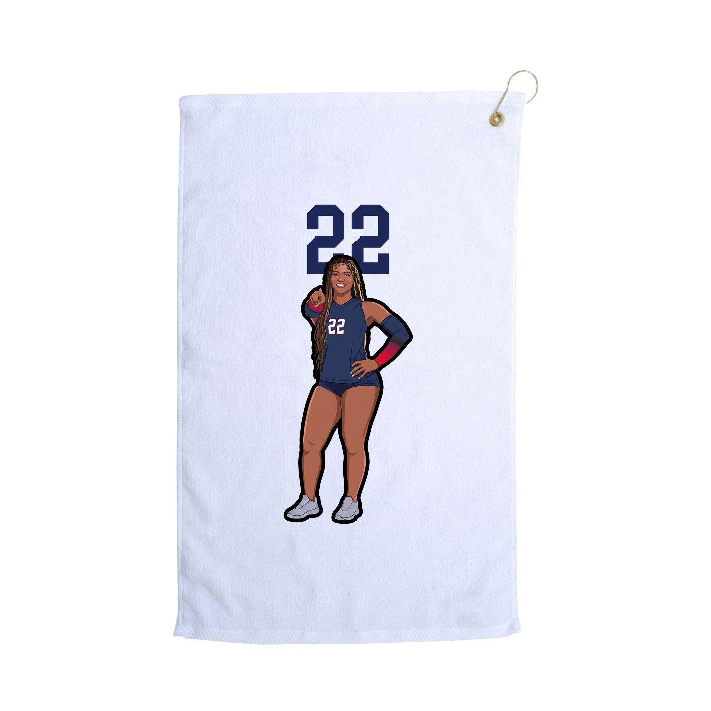 Golf Towel — Number Top in White