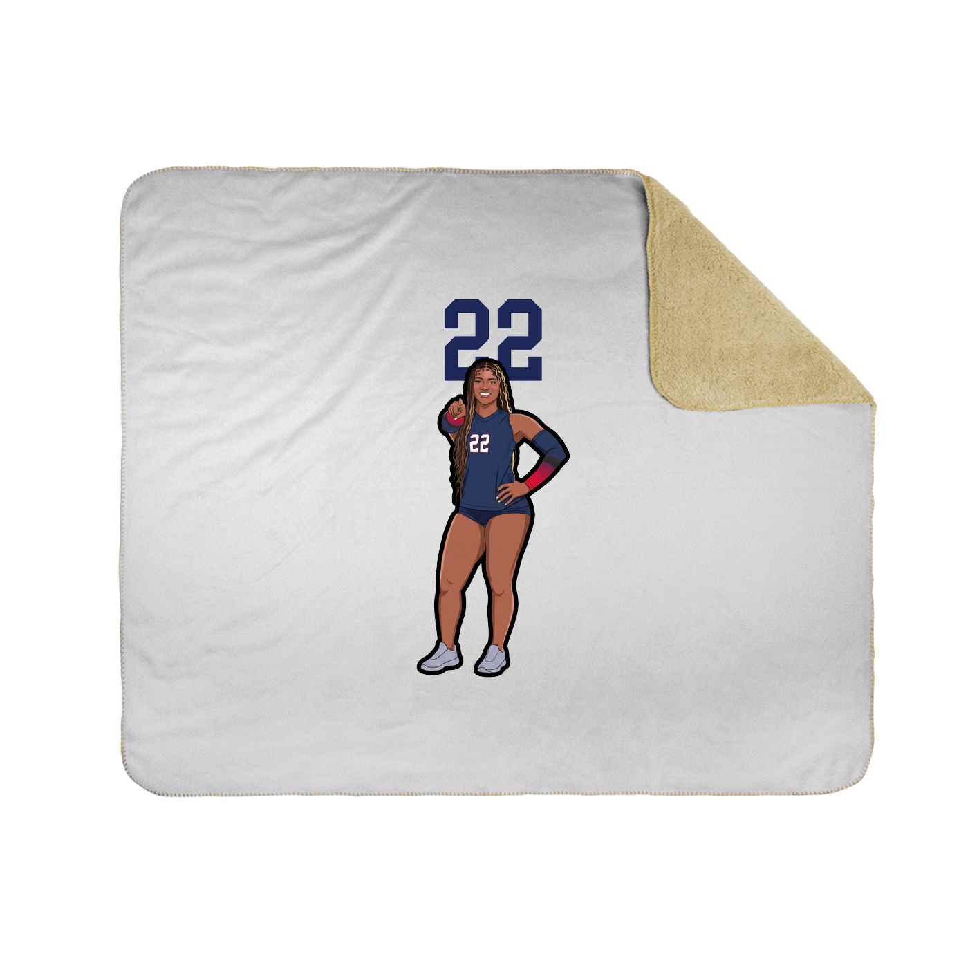 Throw Blanket — Number Top in White