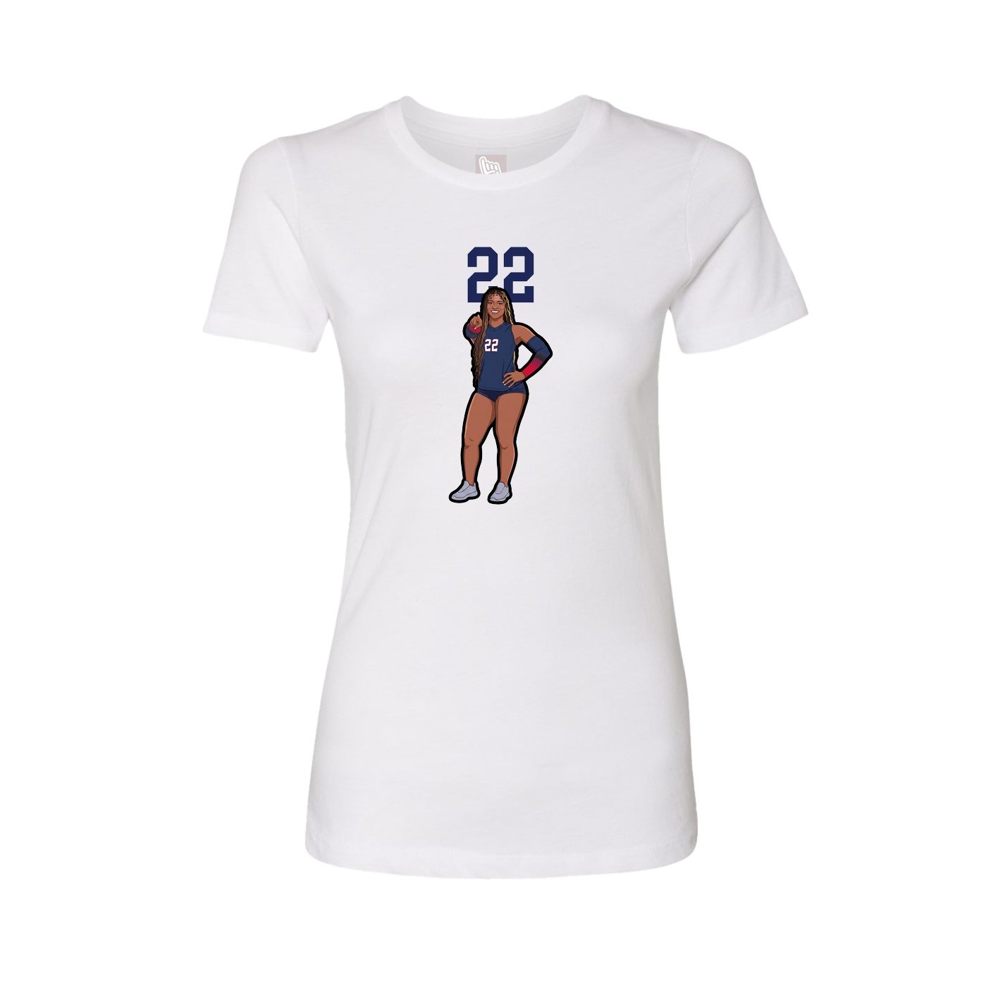 Fitted Women's Tee — Number Top in White