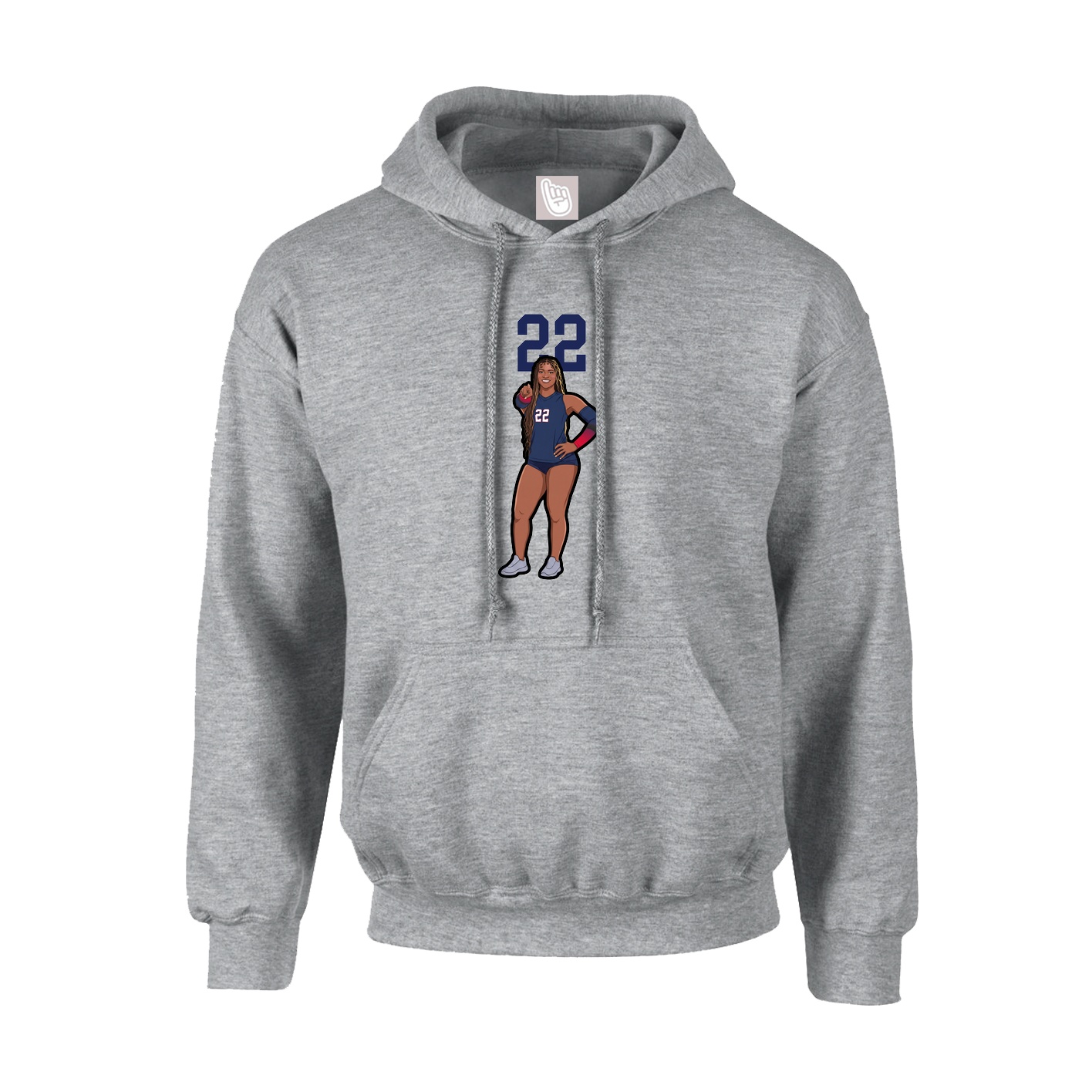 Hoodie — Number Top in Grey