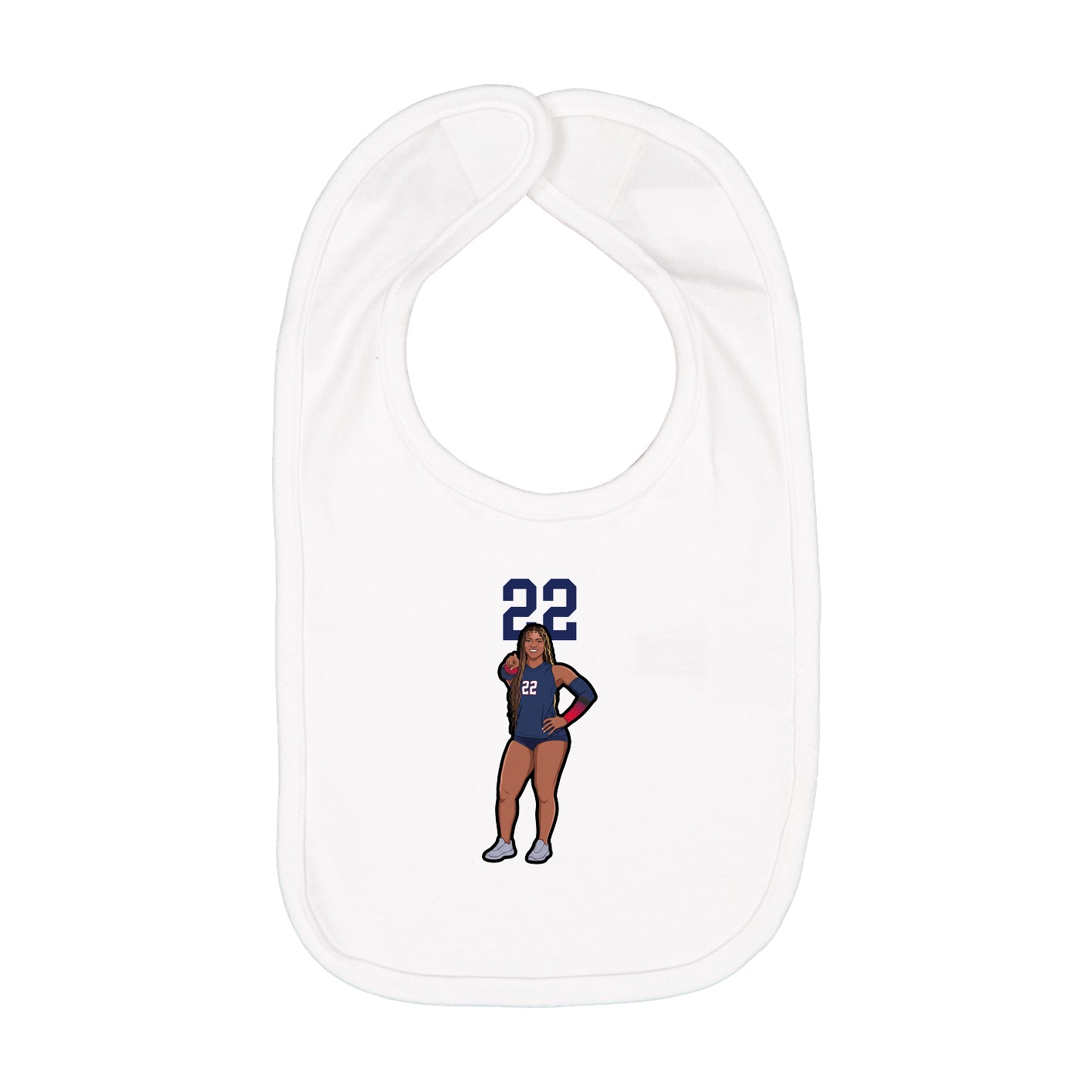 Infant Bib — Number Top in White