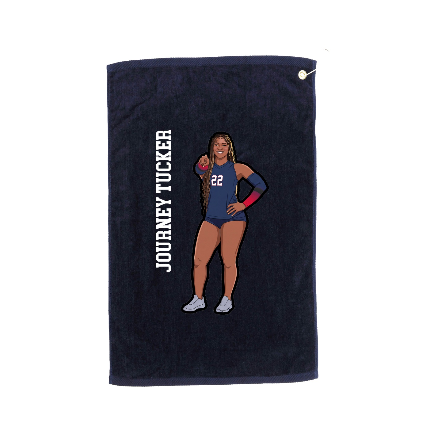 Golf Towel — Name Vertical in Navy