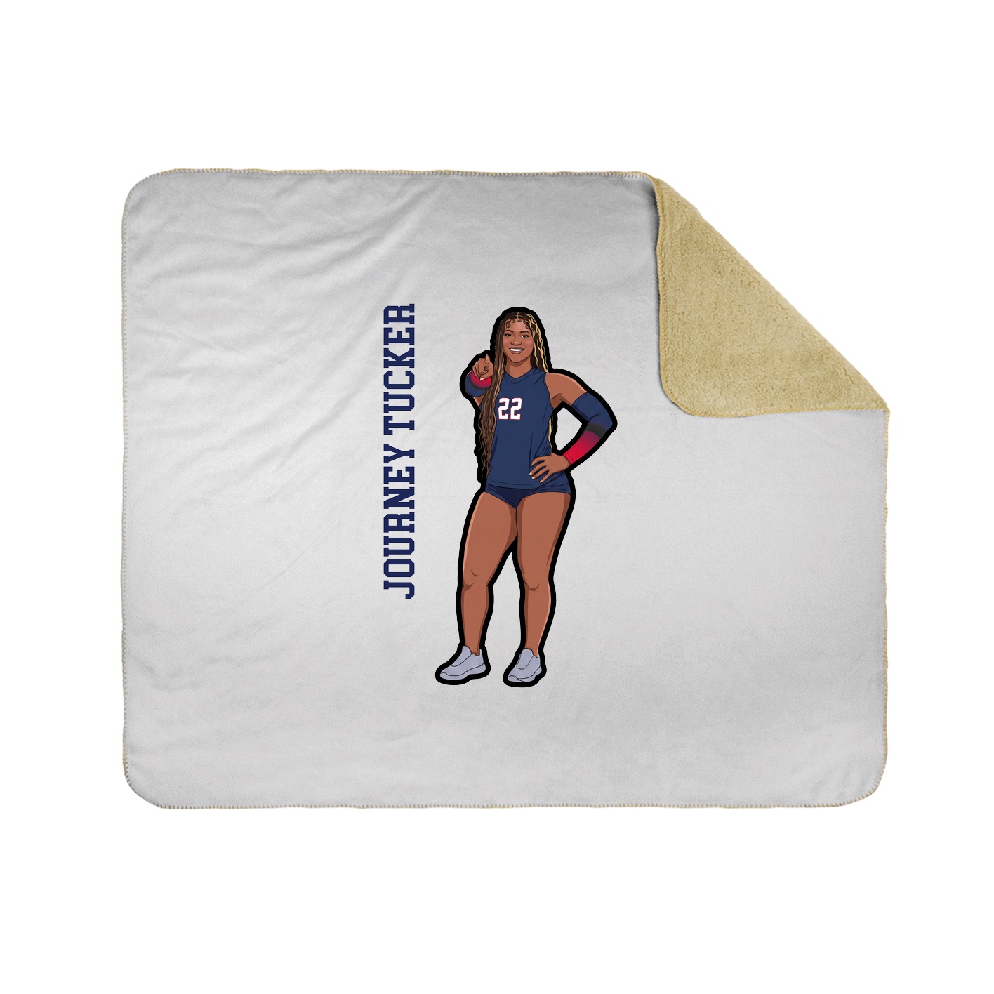 Throw Blanket — Name Vertical in White