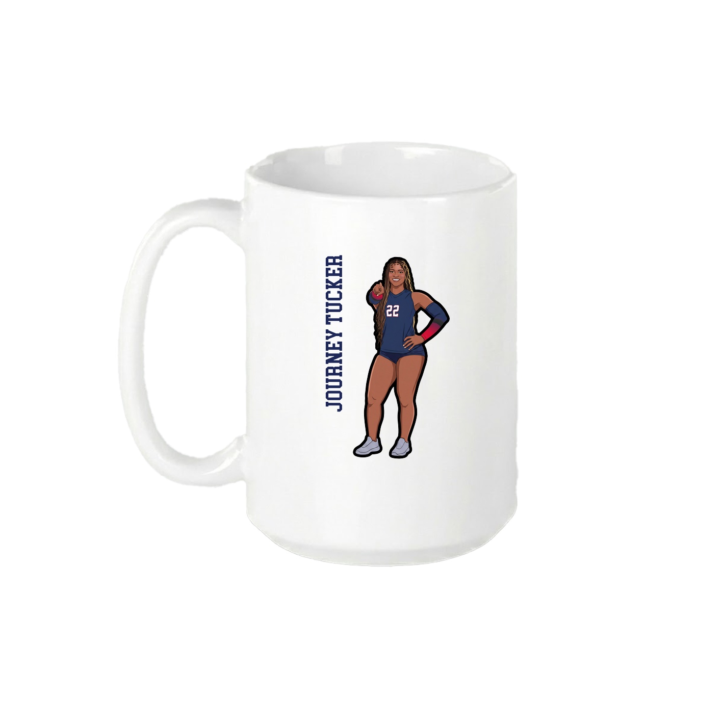 15oz Coffee Mug — Name Vertical in White