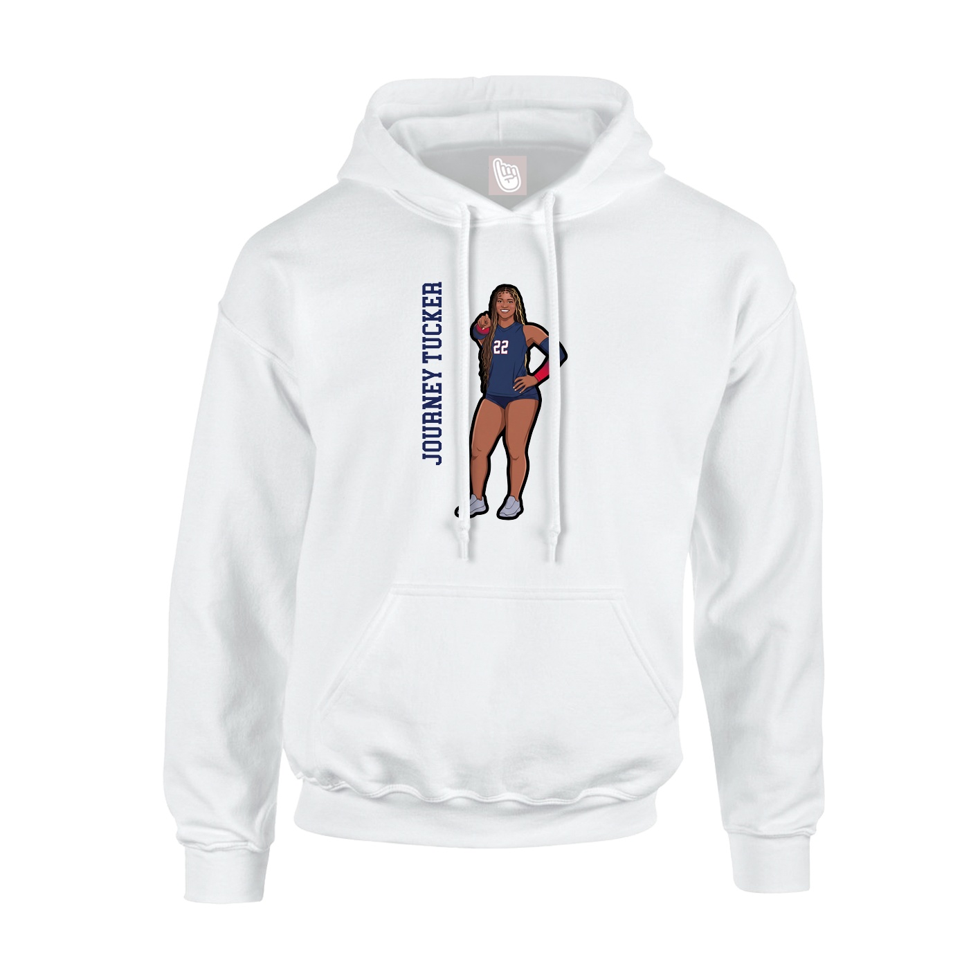 Youth Hoodie — Name Vertical in White