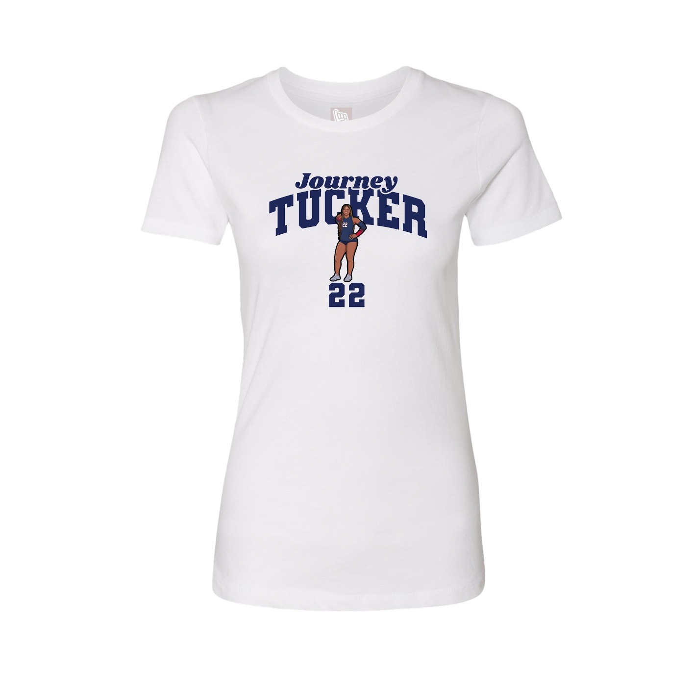 Fitted Women's Tee — Signature Arch in White