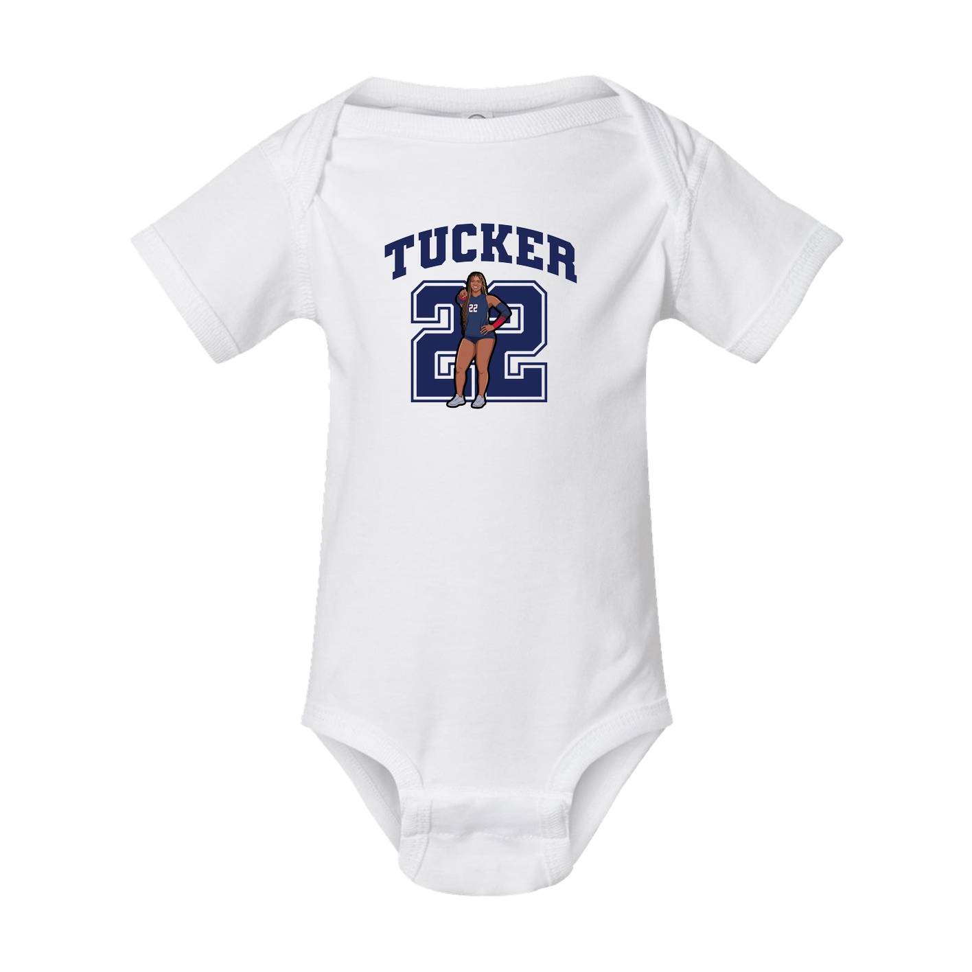 Baby Onesie — Number in White