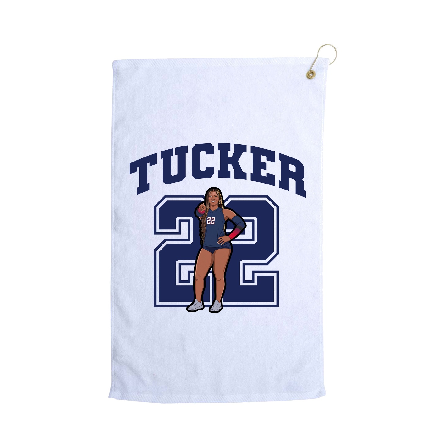 Golf Towel — Number in White