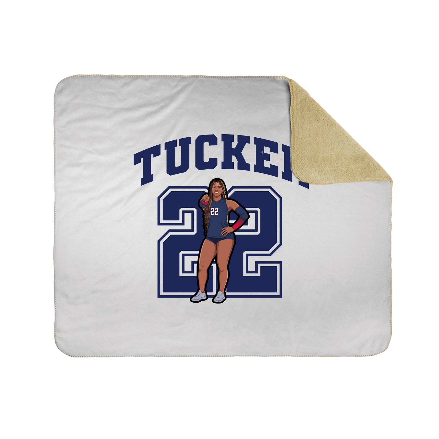 Throw Blanket — Number in White