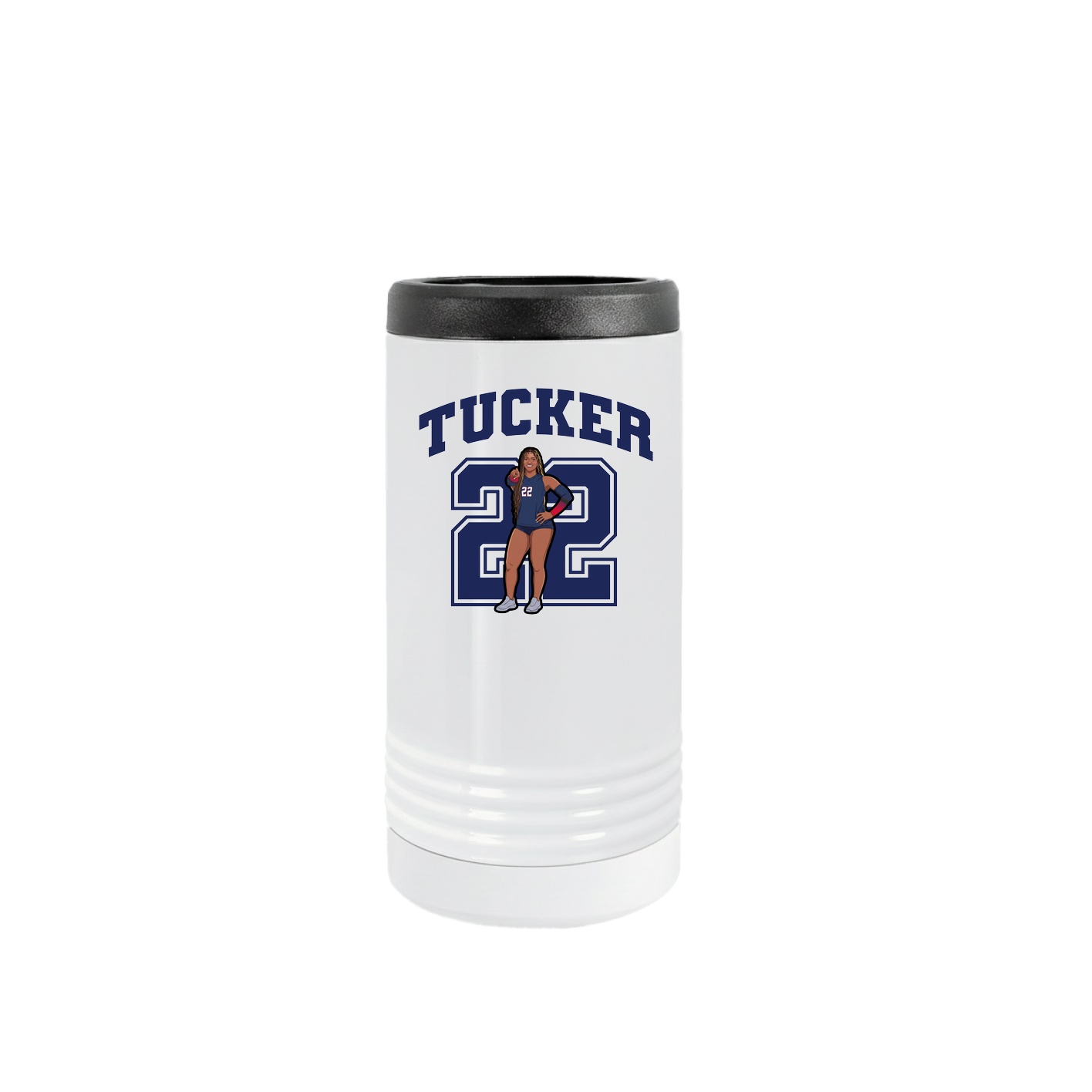 Slim Beverage Holder — Number in White