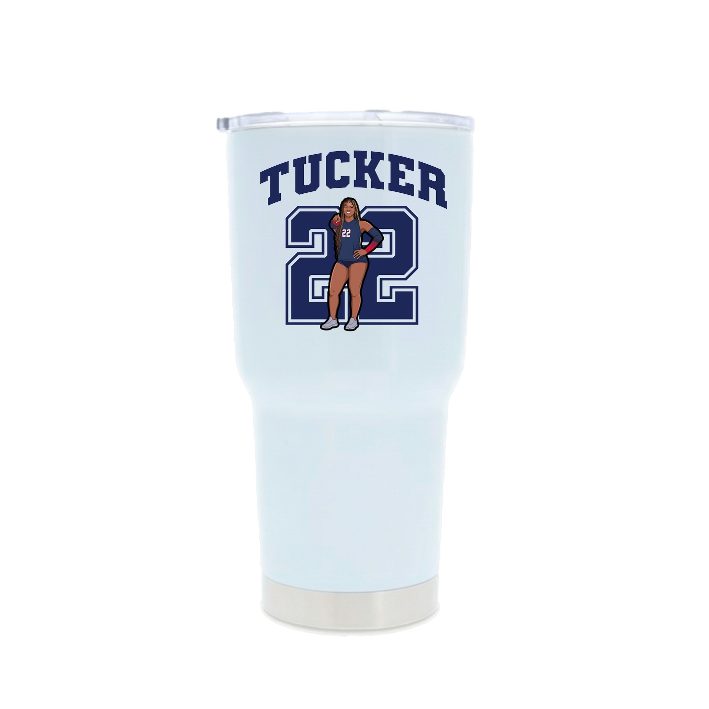 30oz Stainless Steel Tumbler — Number in White