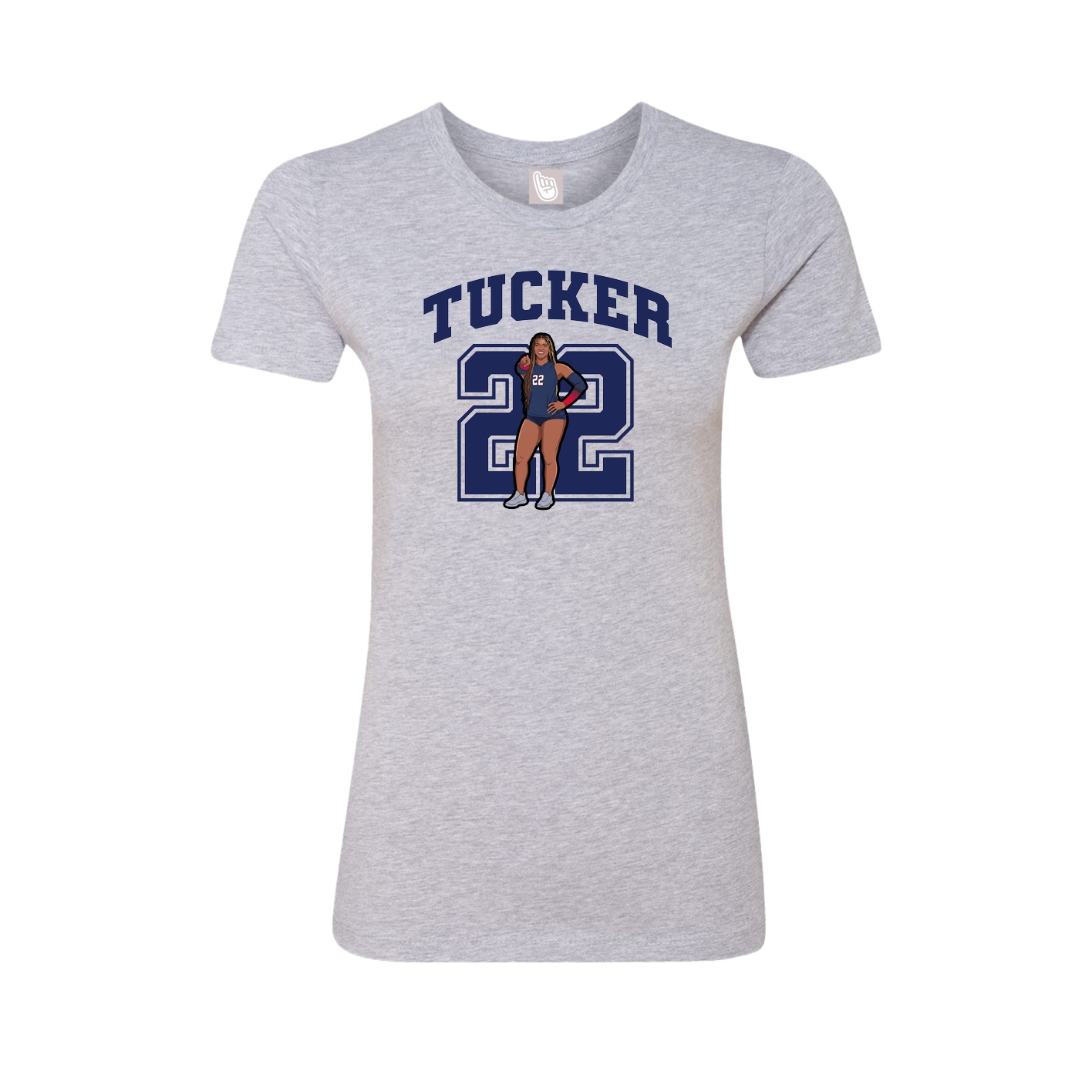 Fitted Women's Tee — Number in Grey