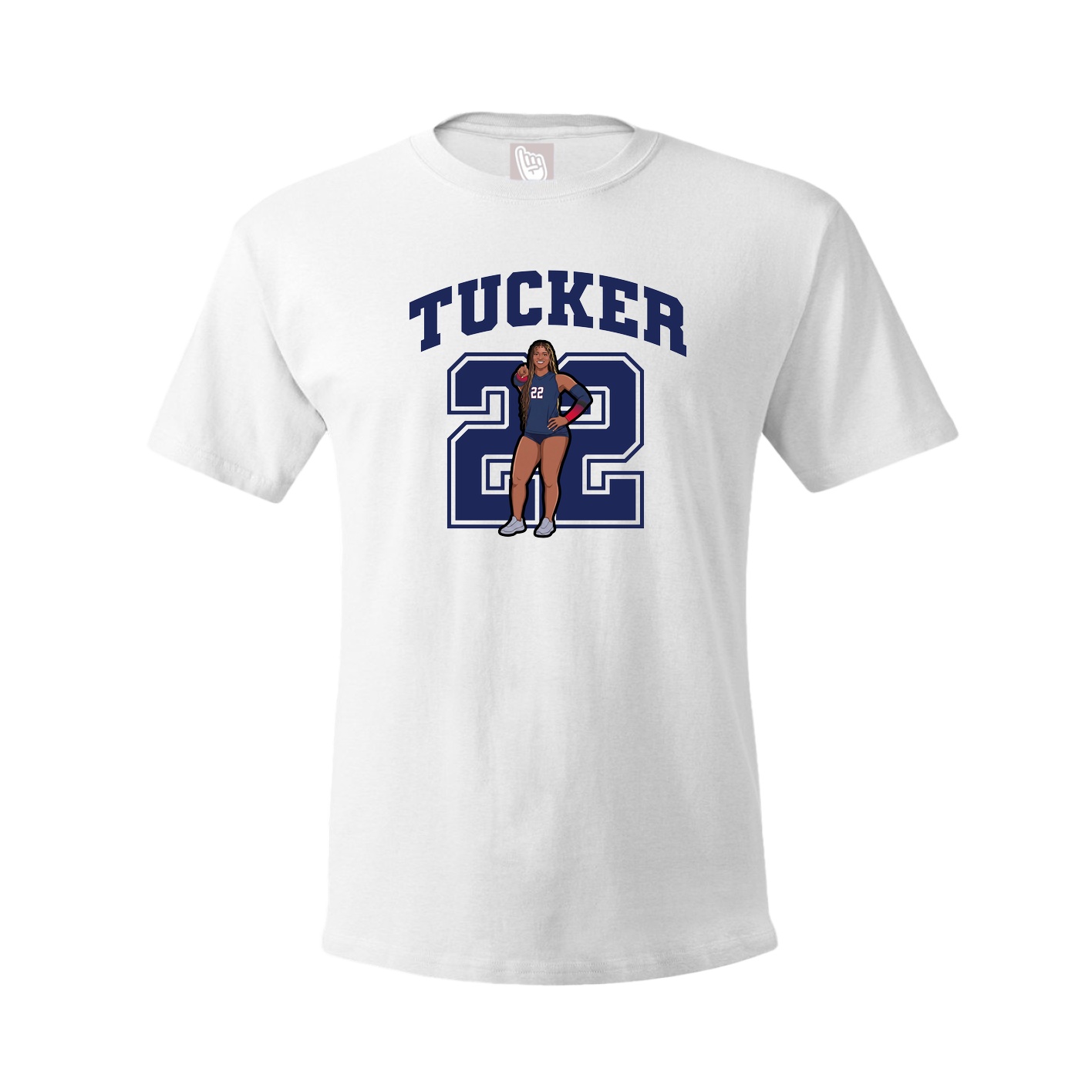 Youth Tee — Number in White
