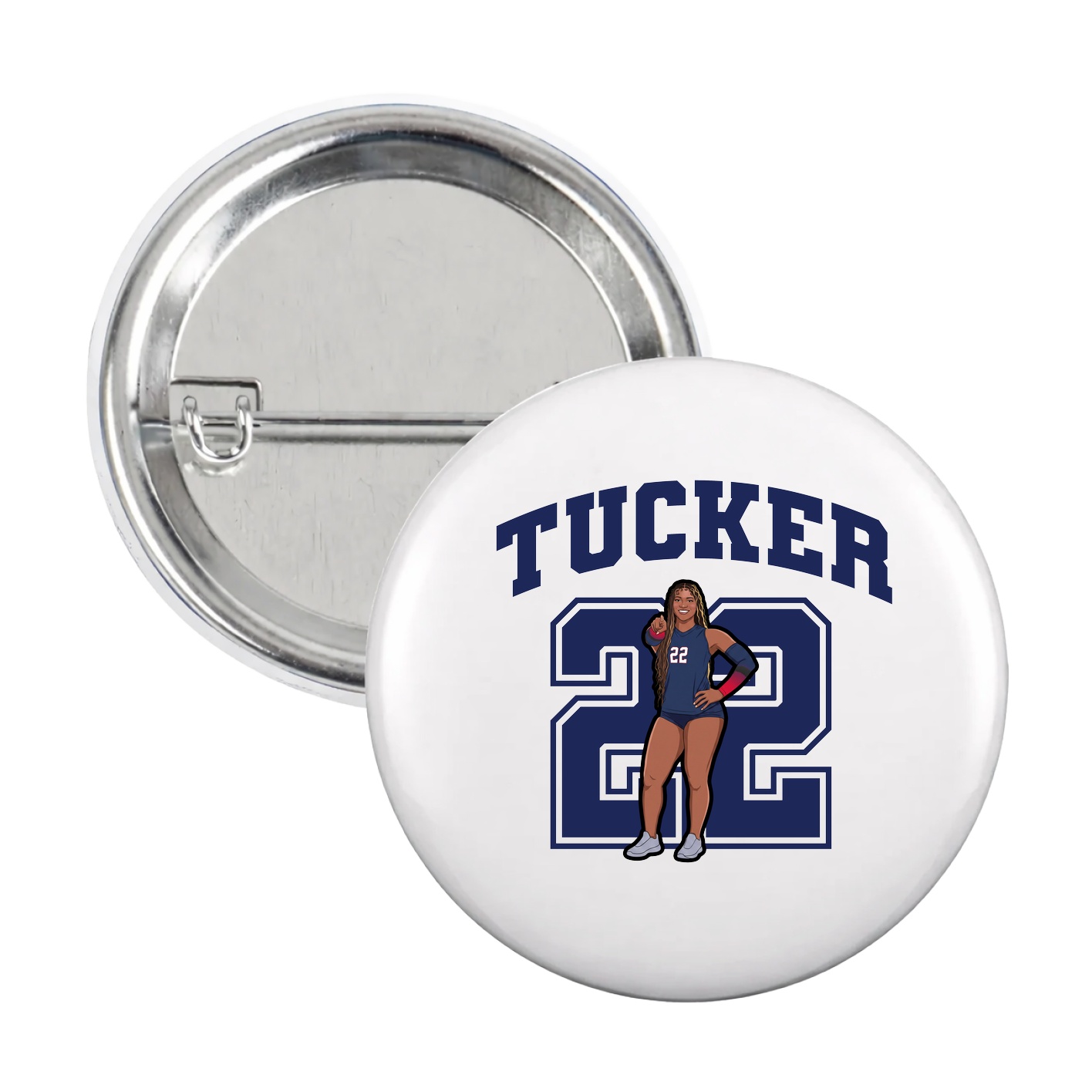 Game Day Button — Number in White