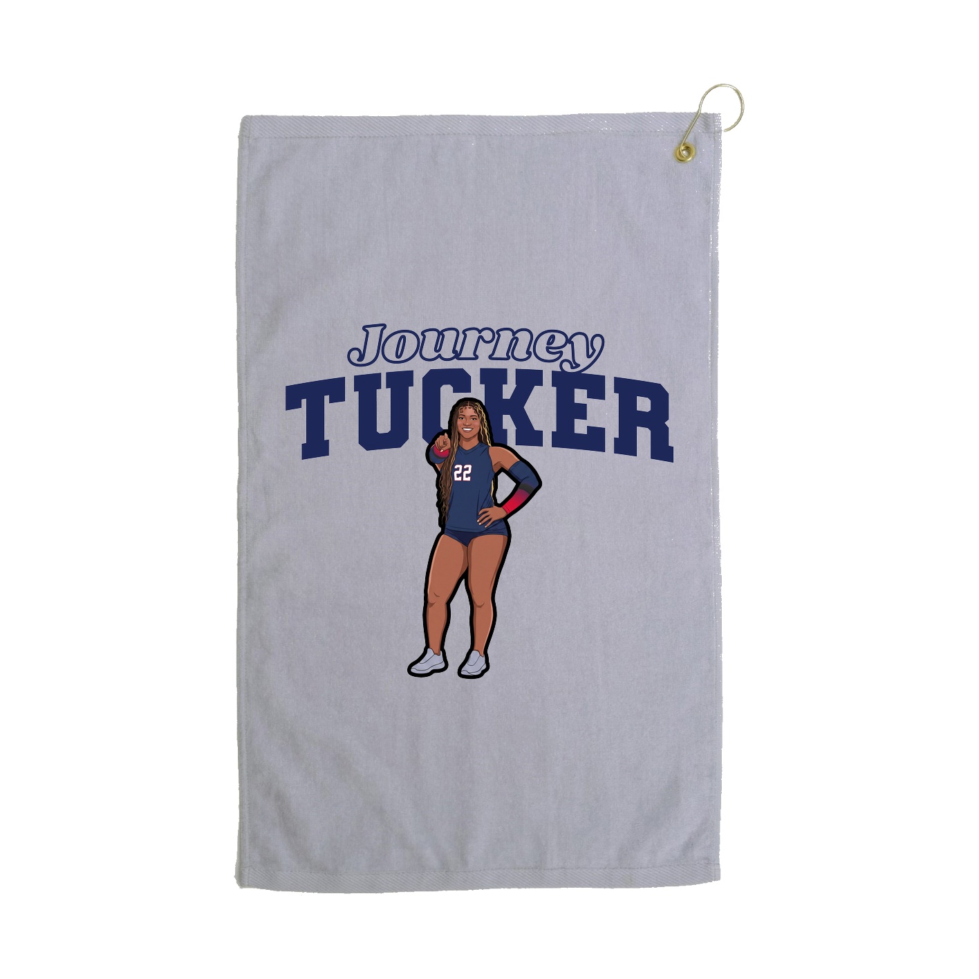 Golf Towel — Name Arch in Grey