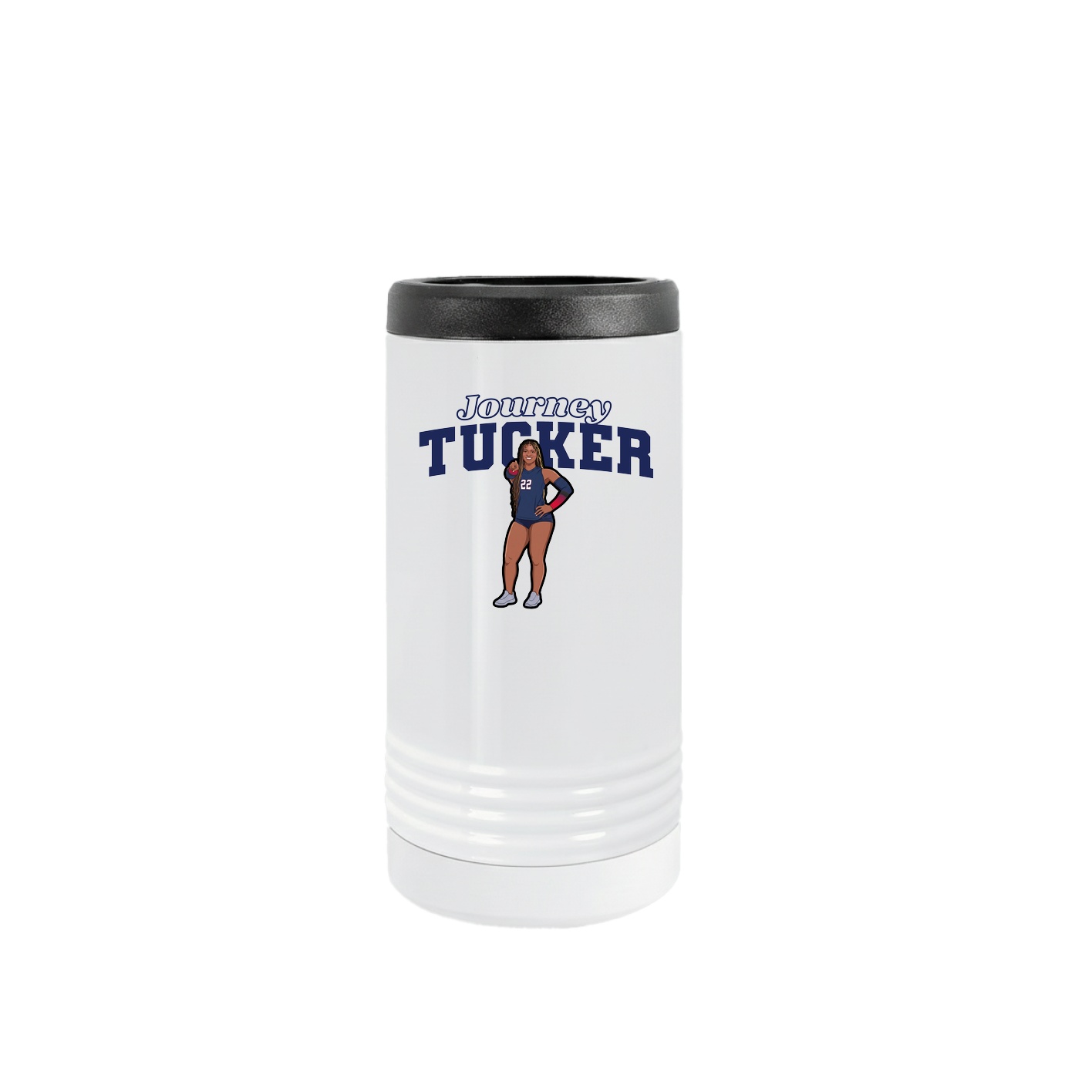 Slim Beverage Holder — Name Arch in White