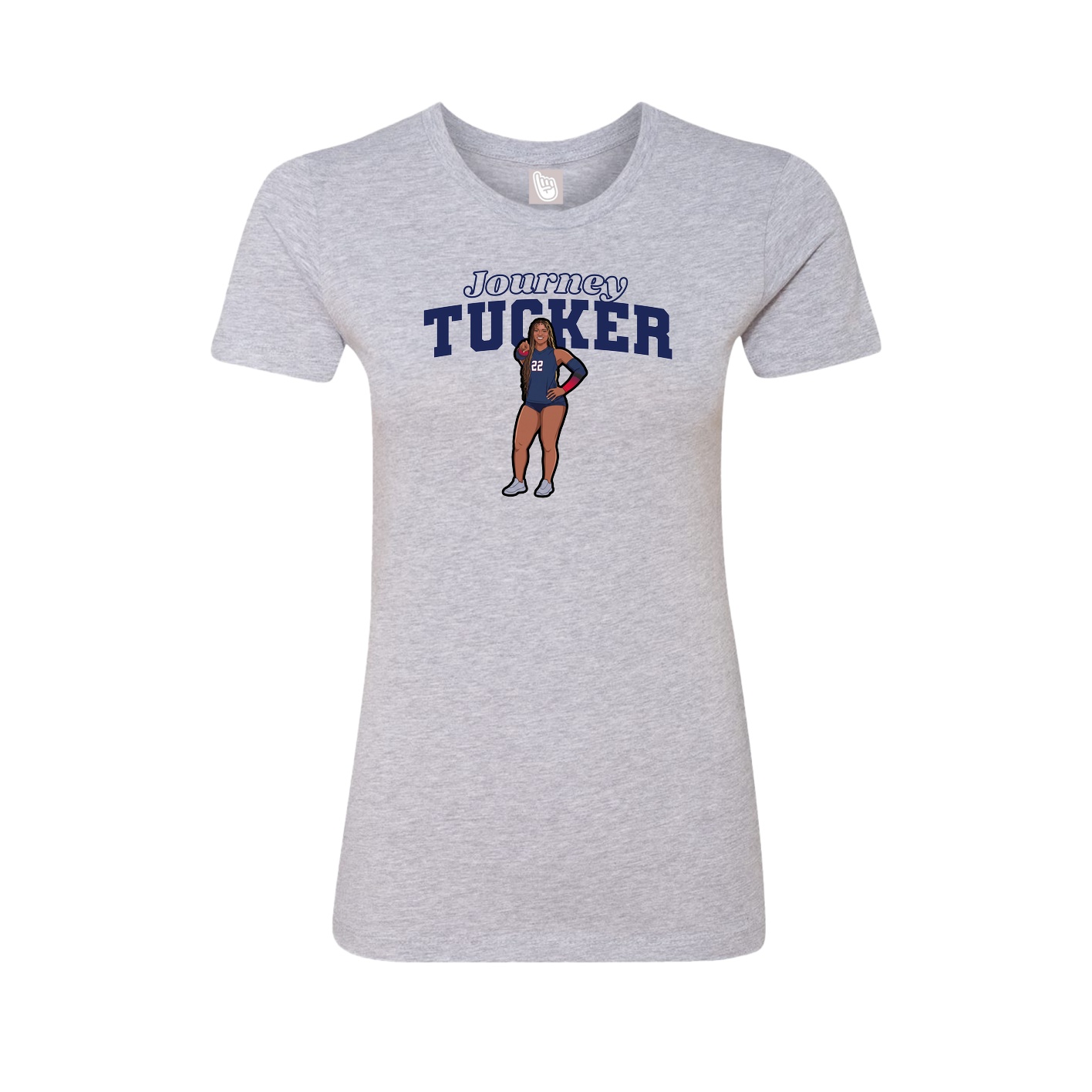 Fitted Women's Tee — Name Arch in Grey