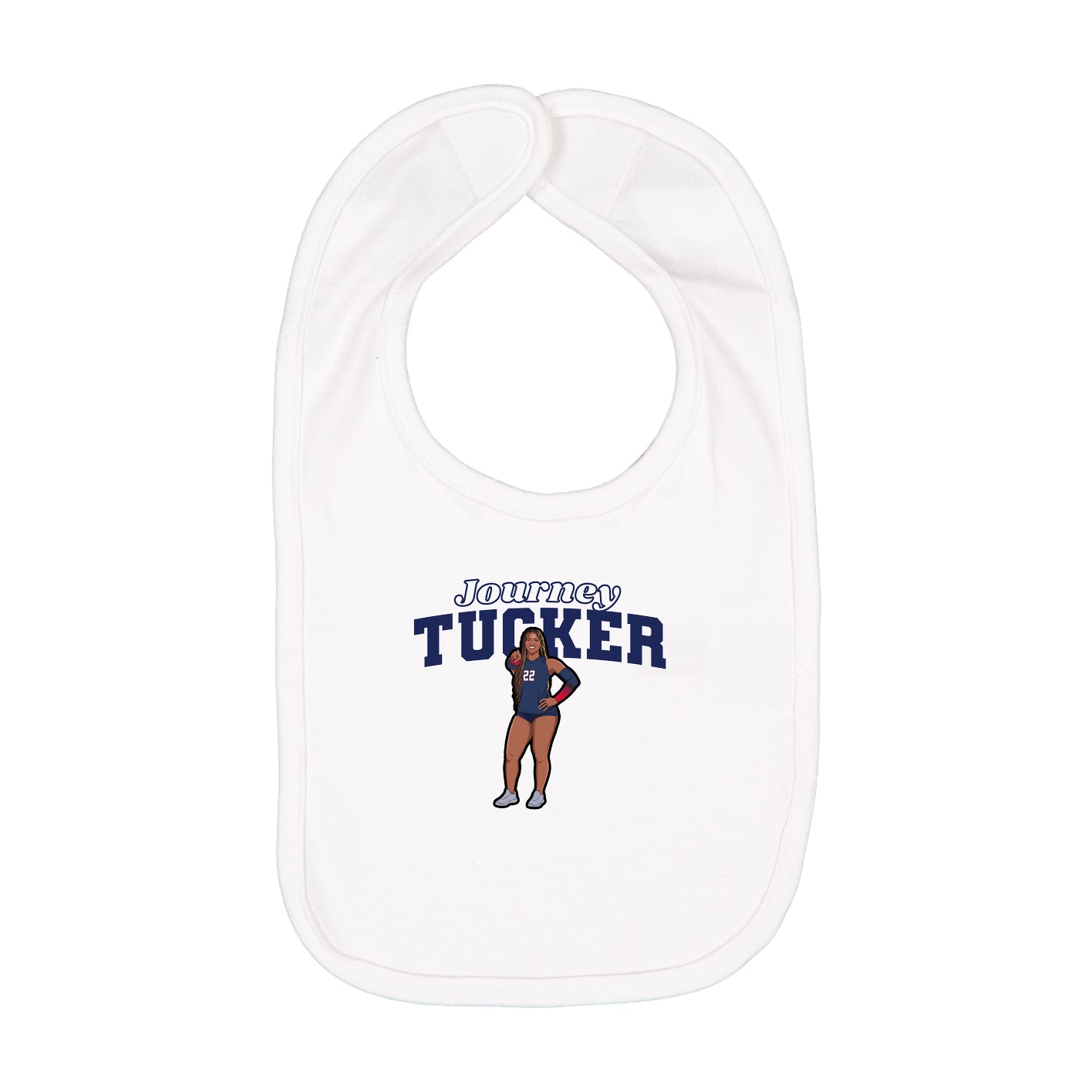 Infant Bib — Name Arch in White