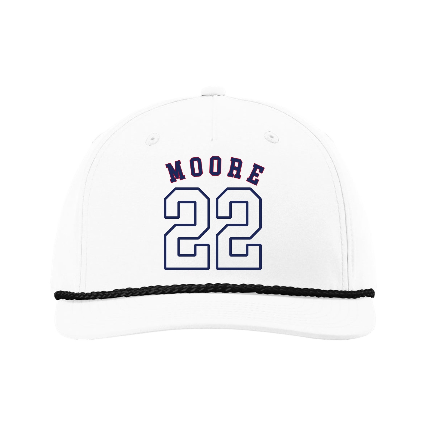 Five-Panel Classic Rope Cap — Shirsey Arch in White