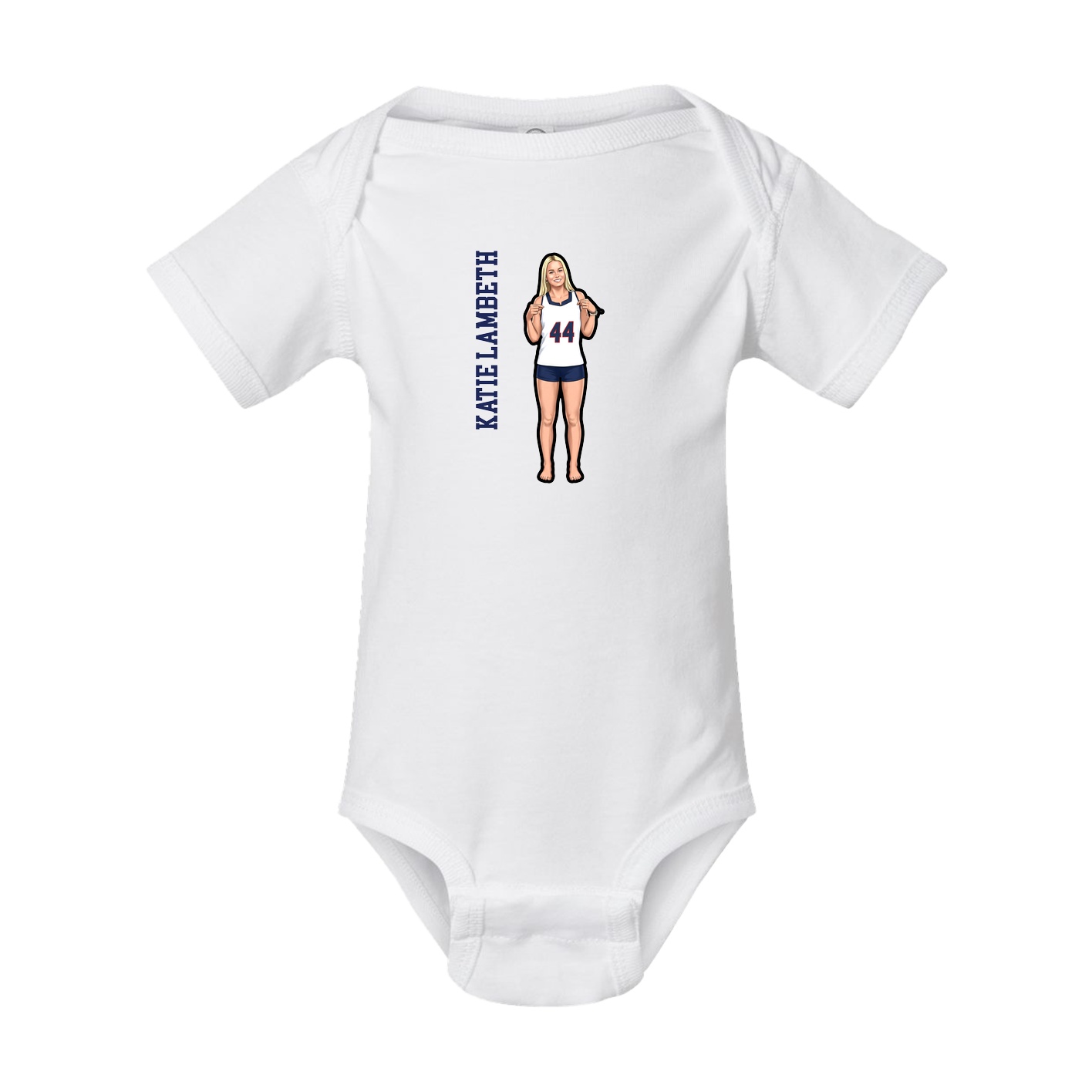 Baby Onesie — Name Vertical in White