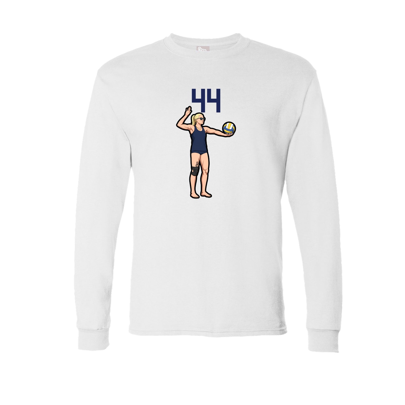 Long Sleeve Tee — Number Top in White