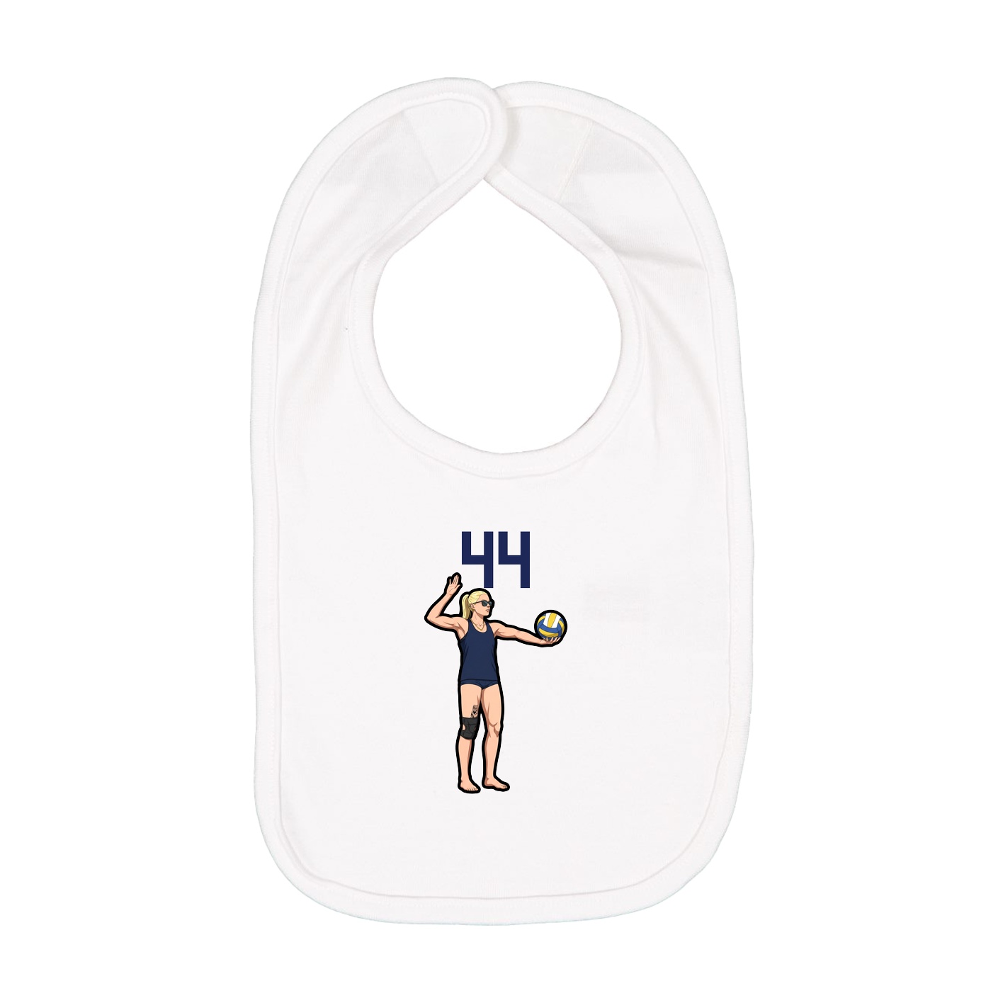 Infant Bib — Number Top in White