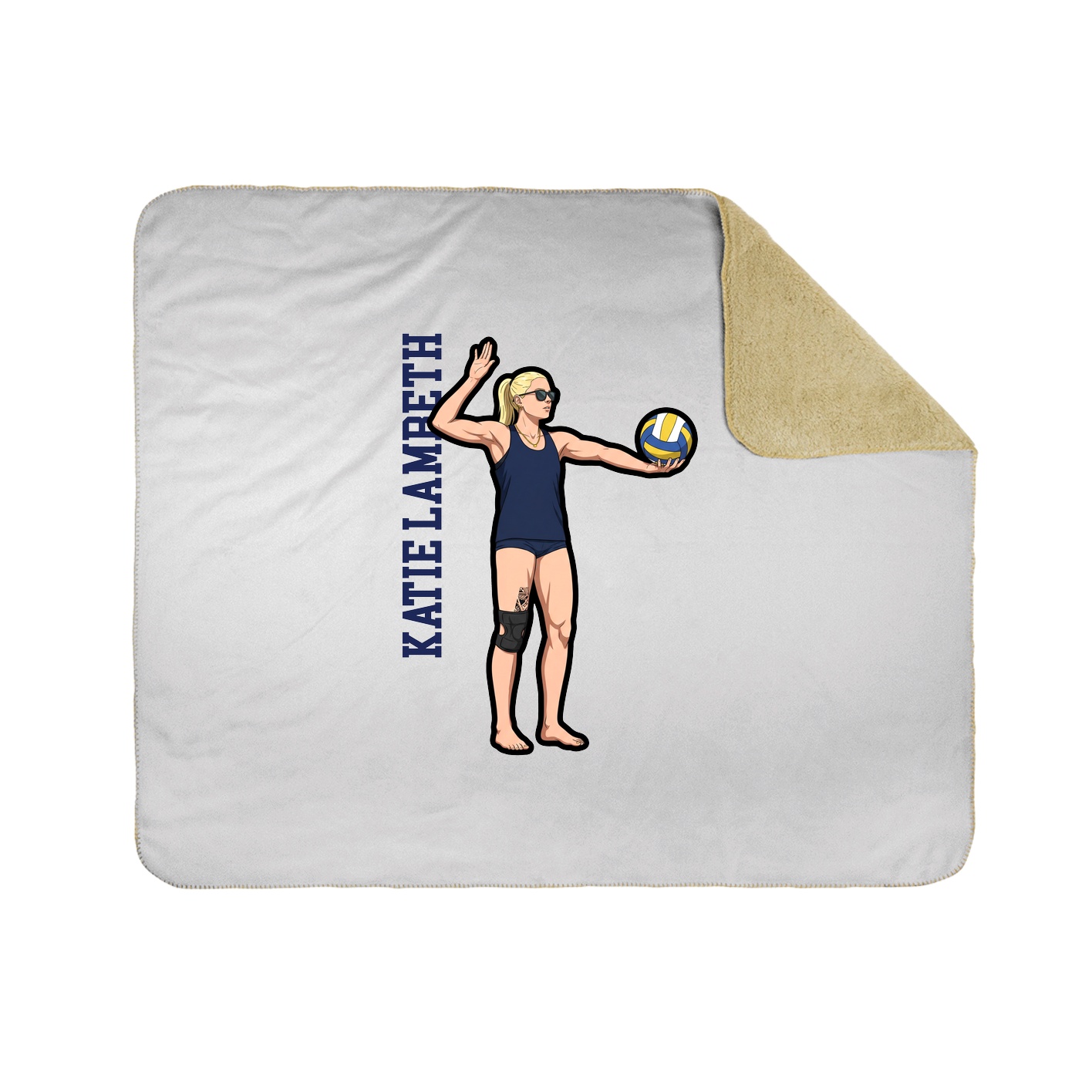 Throw Blanket — Name Vertical in White