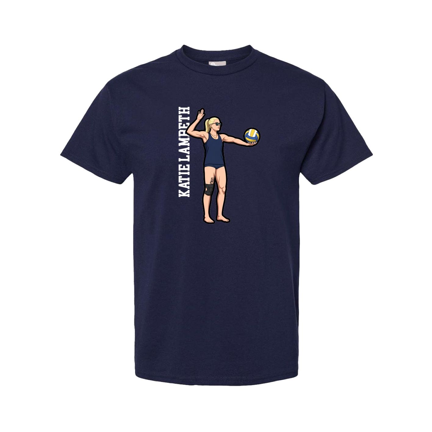 Tee — Name Vertical in Navy