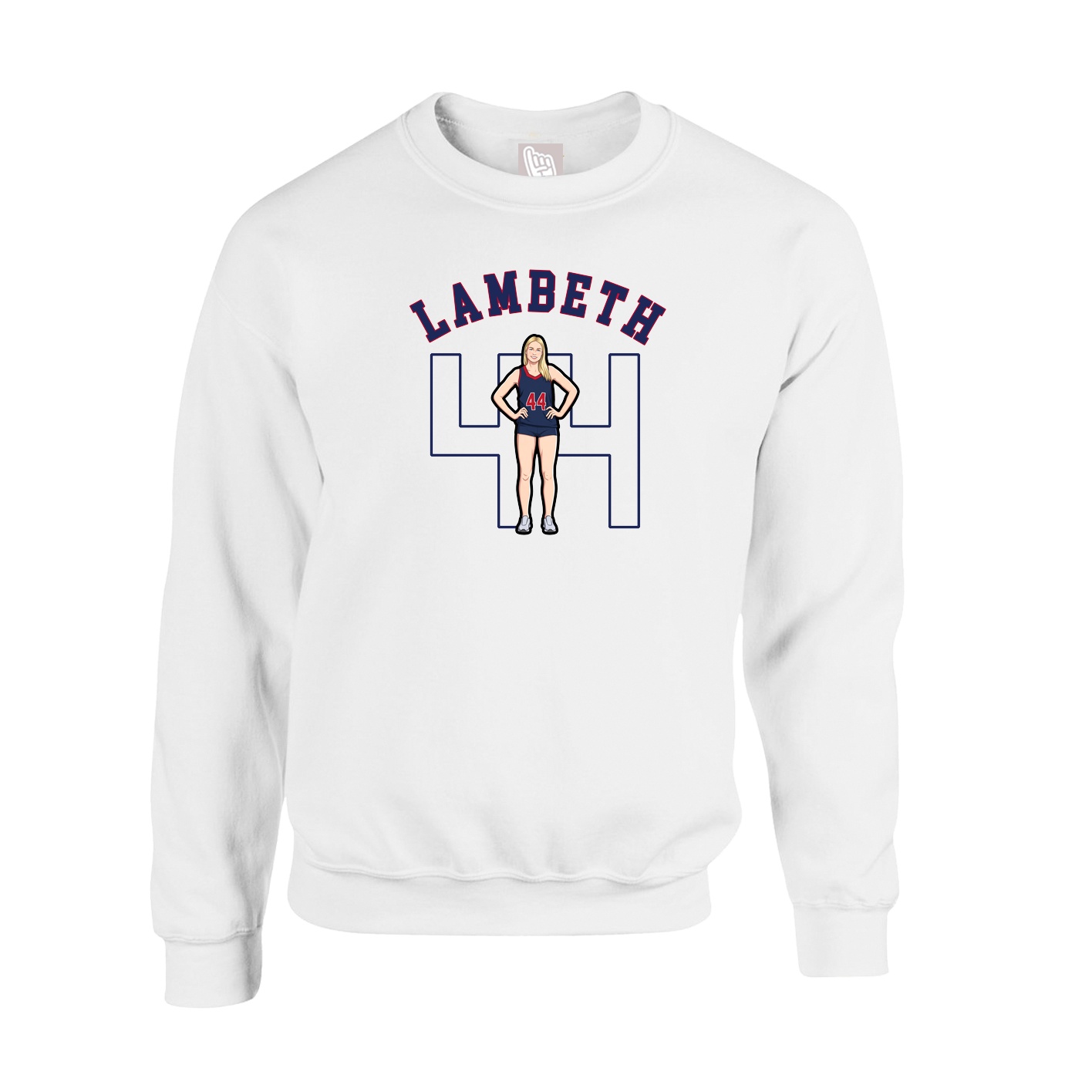 Fleece Crew — Shirsey Arch in White