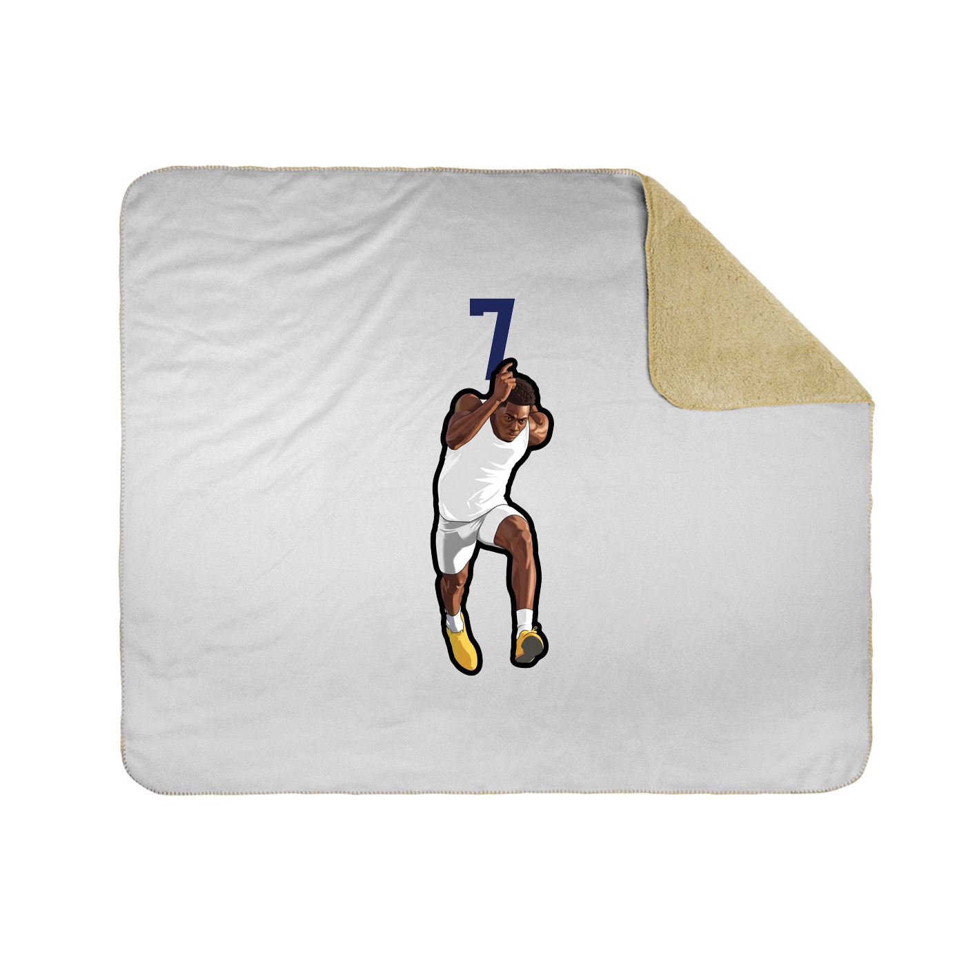 Throw Blanket — Number Top in White