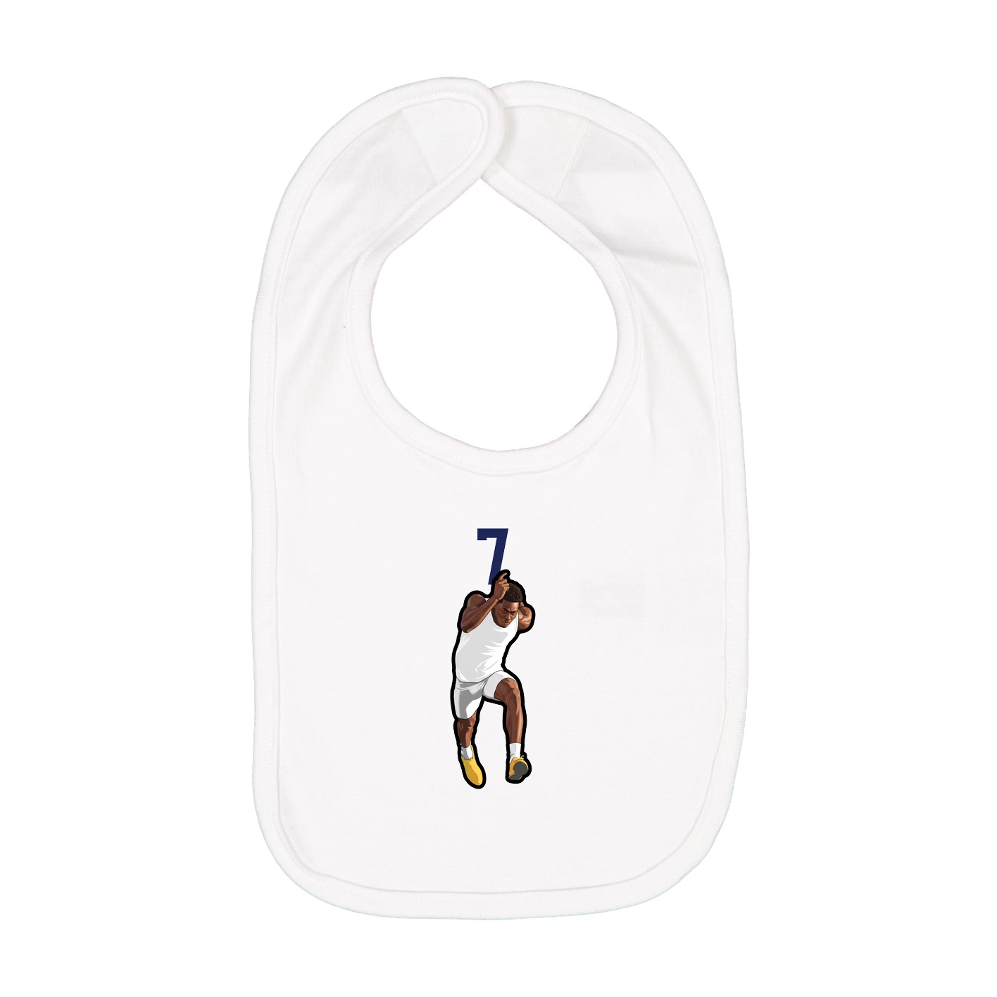 Infant Bib — Number Top in White