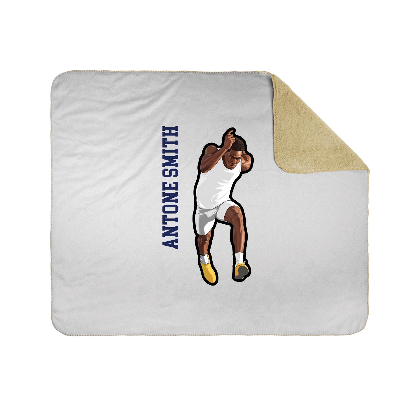 Throw Blanket — Name Vertical in White