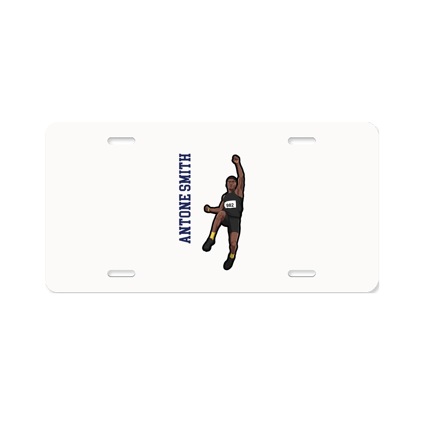 License Plate — Name Vertical in Classic