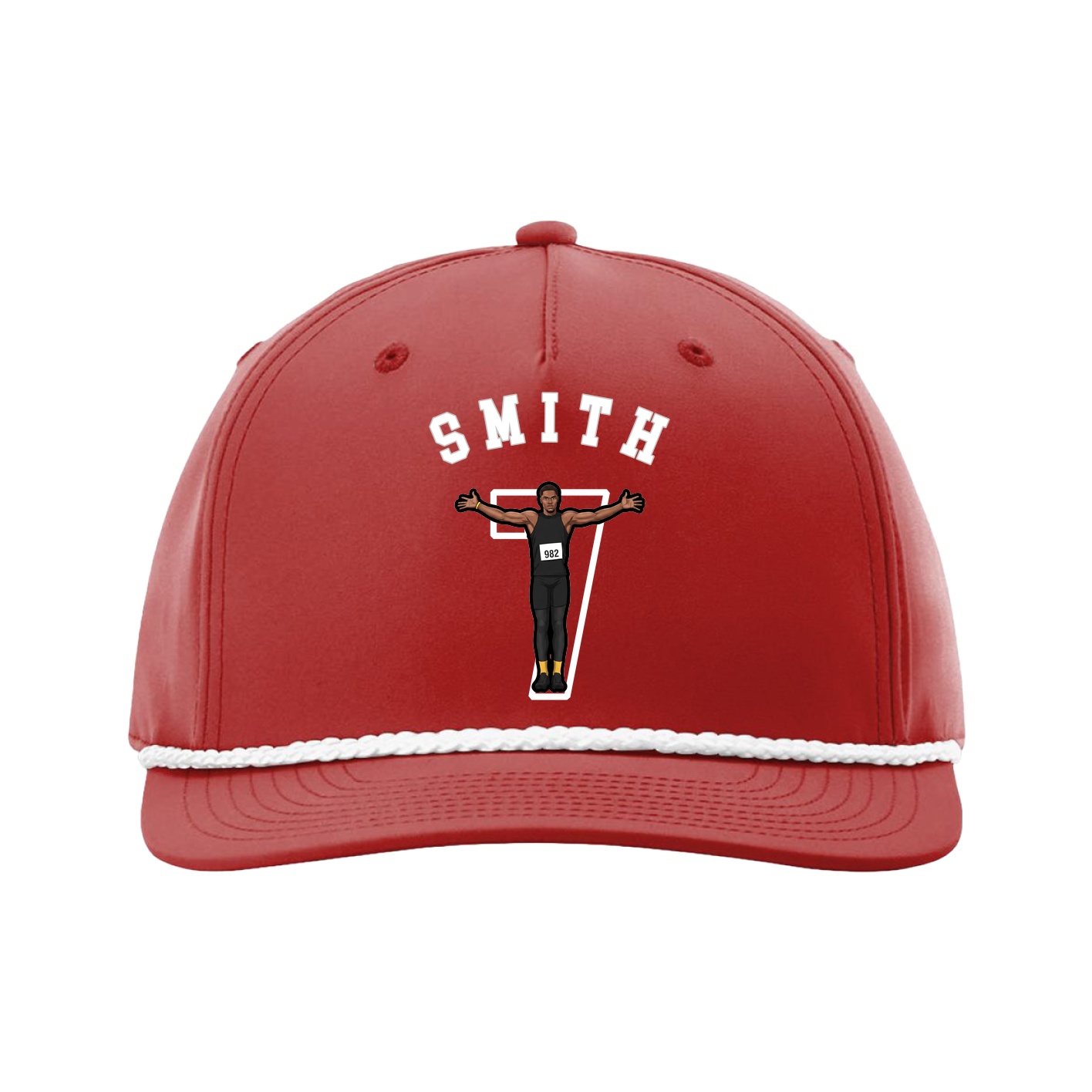 Five-Panel Classic Rope Cap — Shirsey Arch in Red
