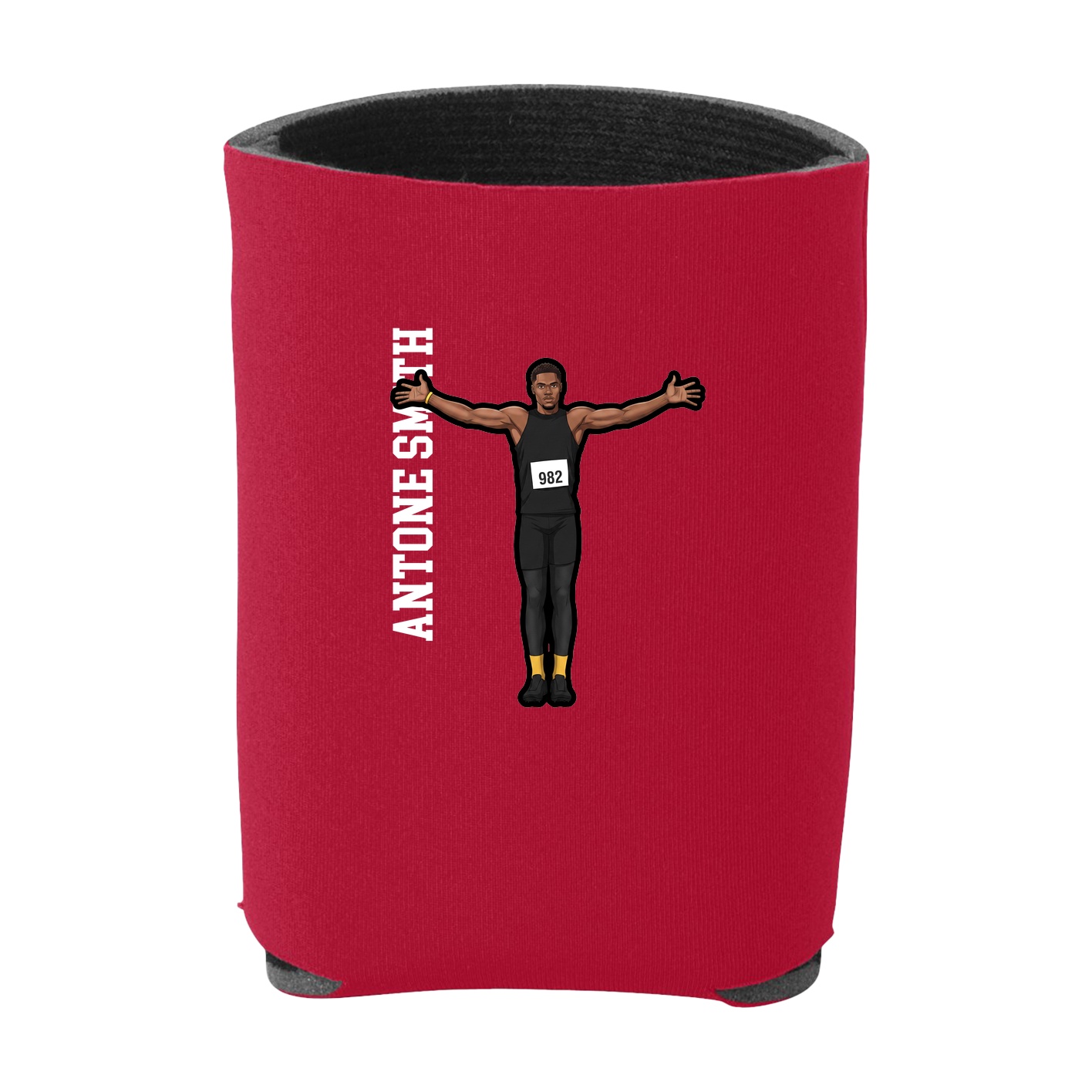 Can Holder — Name Vertical in Red