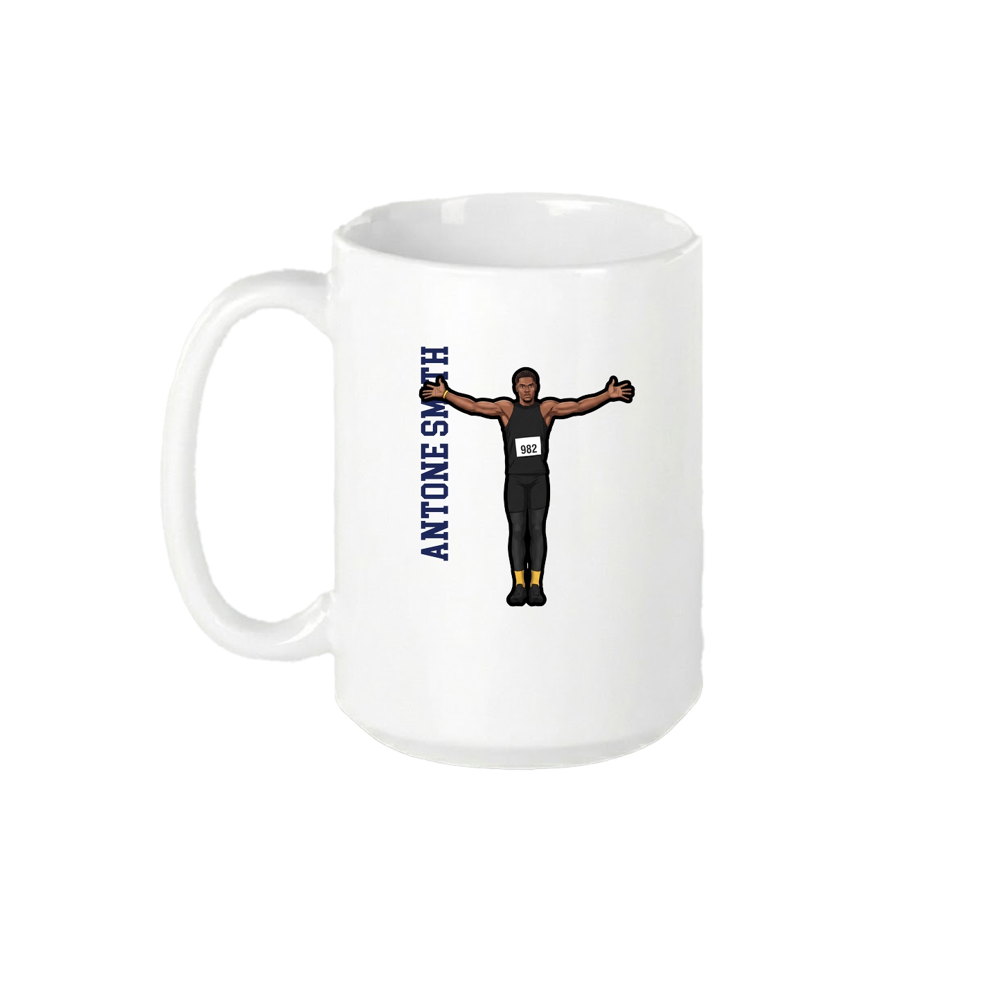 15oz Coffee Mug — Name Vertical in White