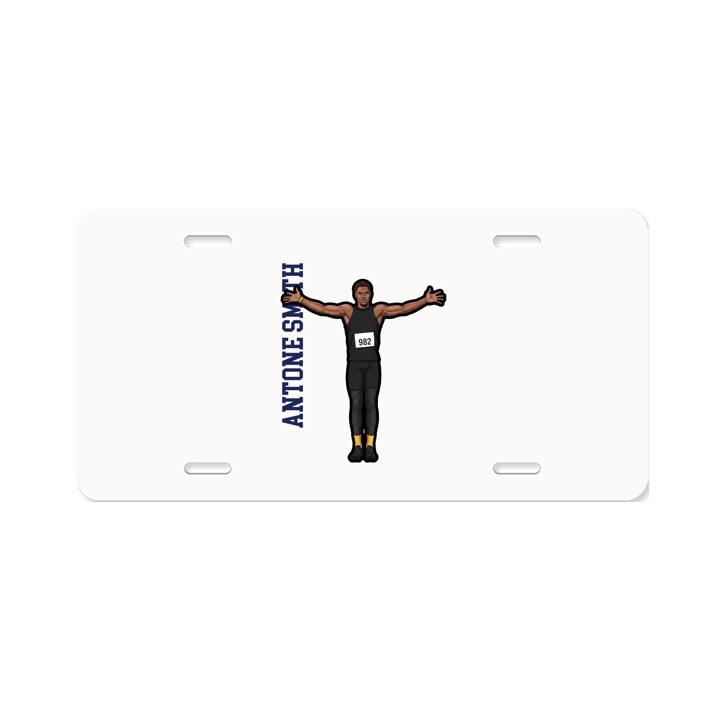 License Plate — Name Vertical in Classic