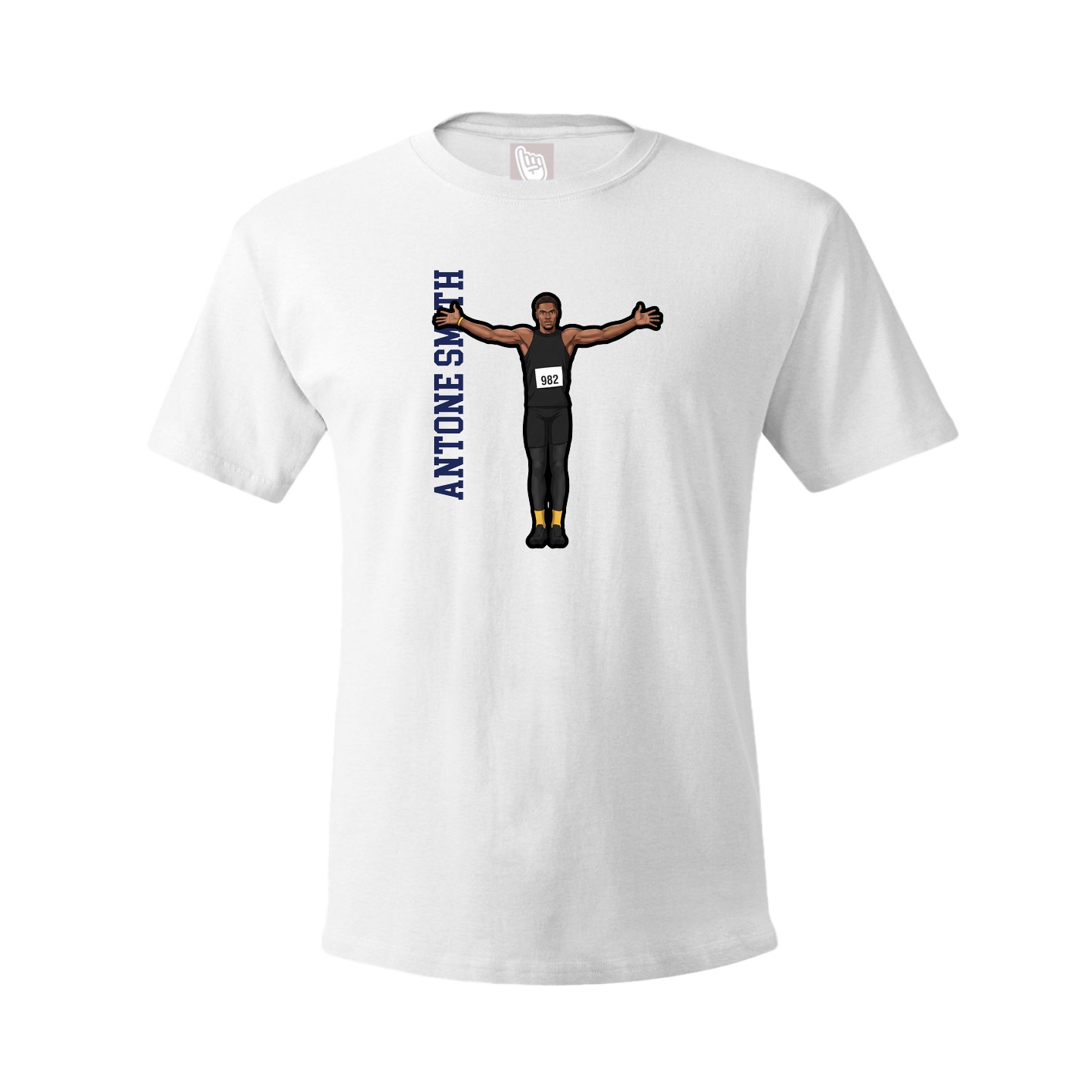 Youth Tee — Name Vertical in White