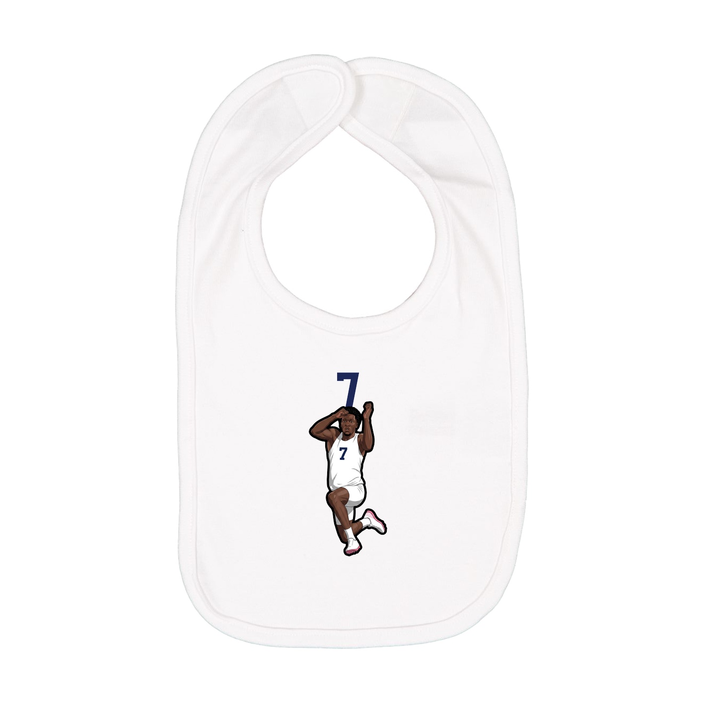 Infant Bib — Number Top in White