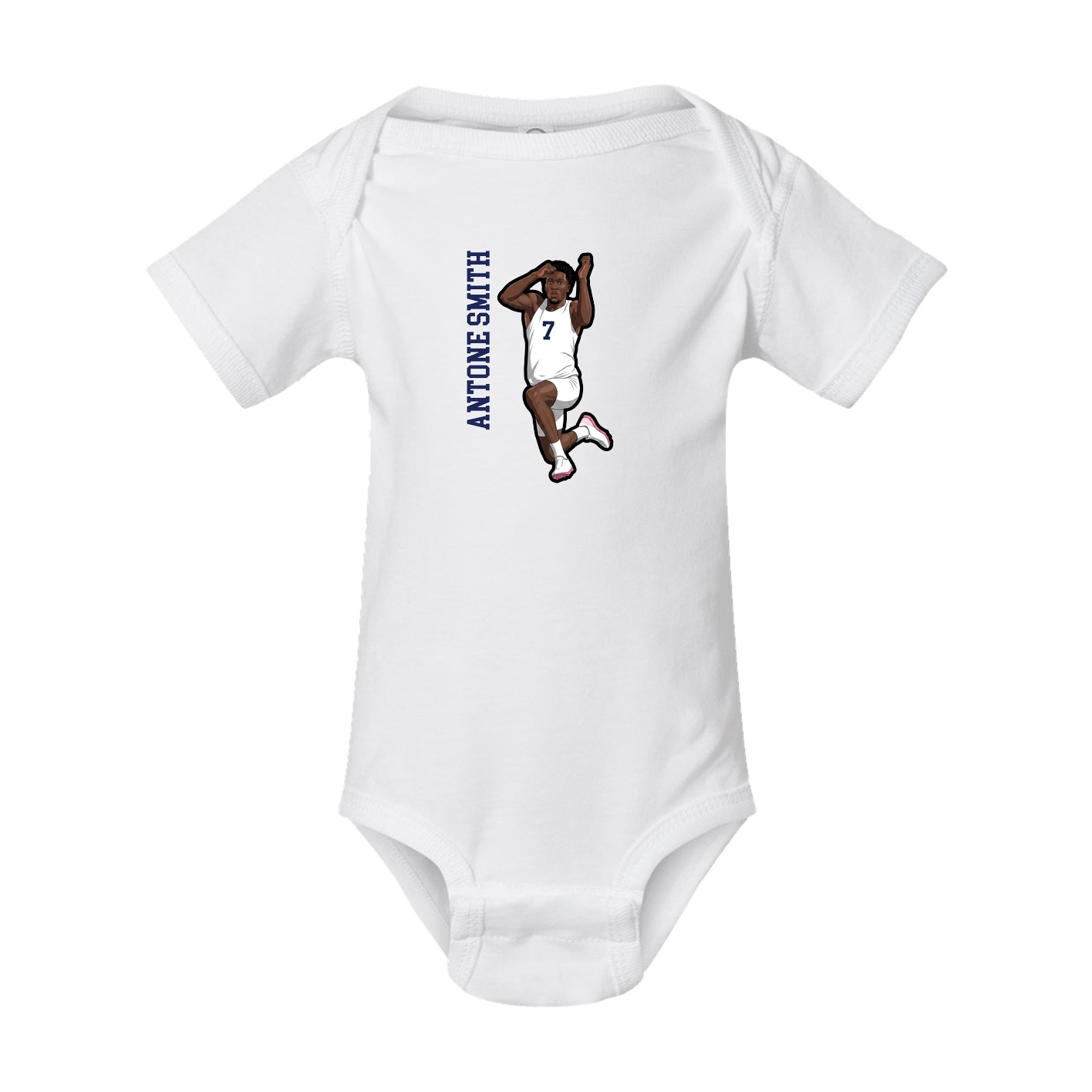 Baby Onesie — Name Vertical in White