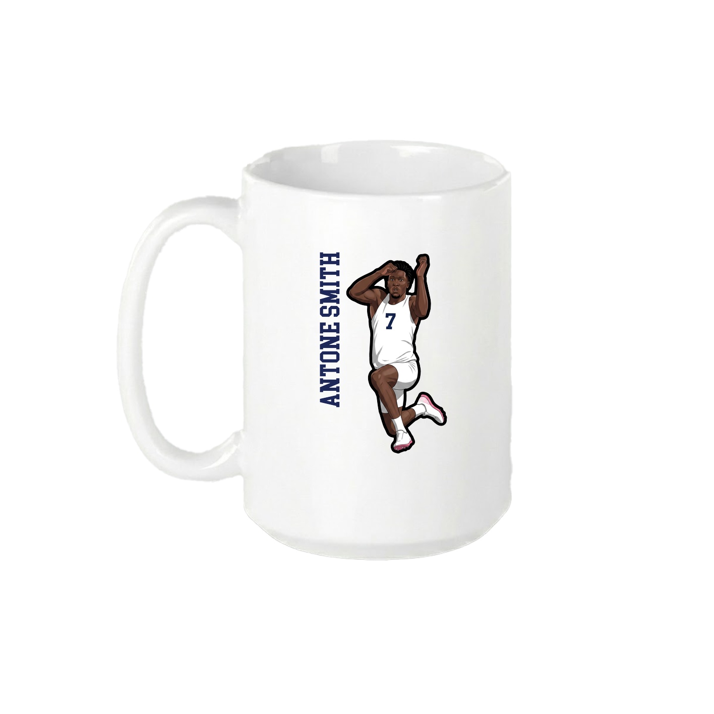 15oz Coffee Mug — Name Vertical in White