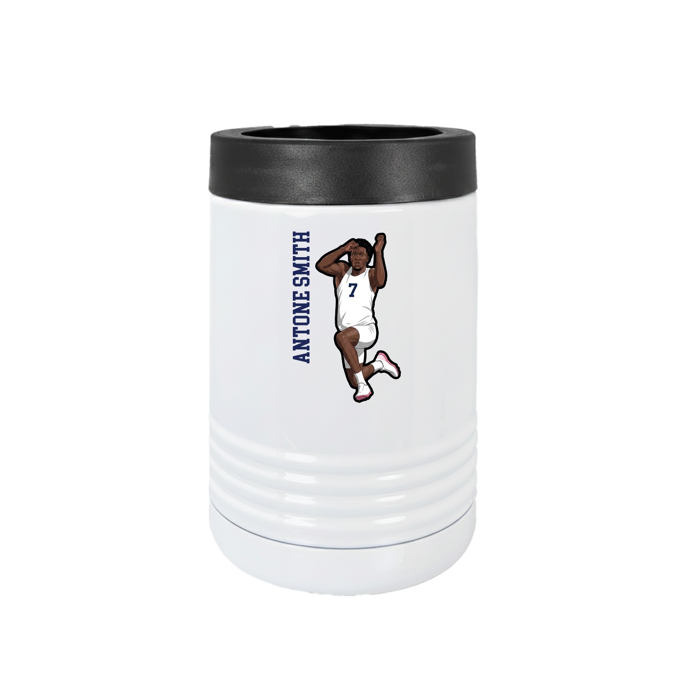 Beverage Holder — Name Vertical in White
