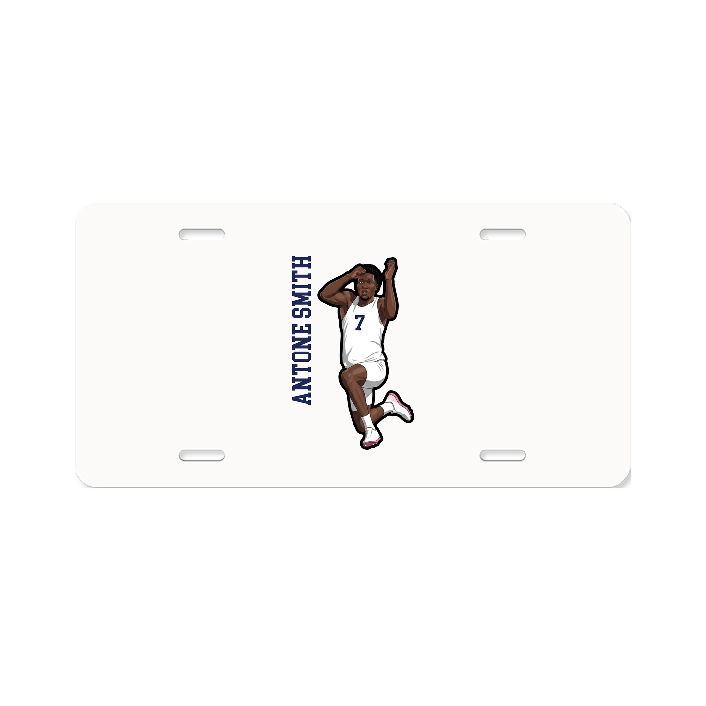 License Plate — Name Vertical in Classic