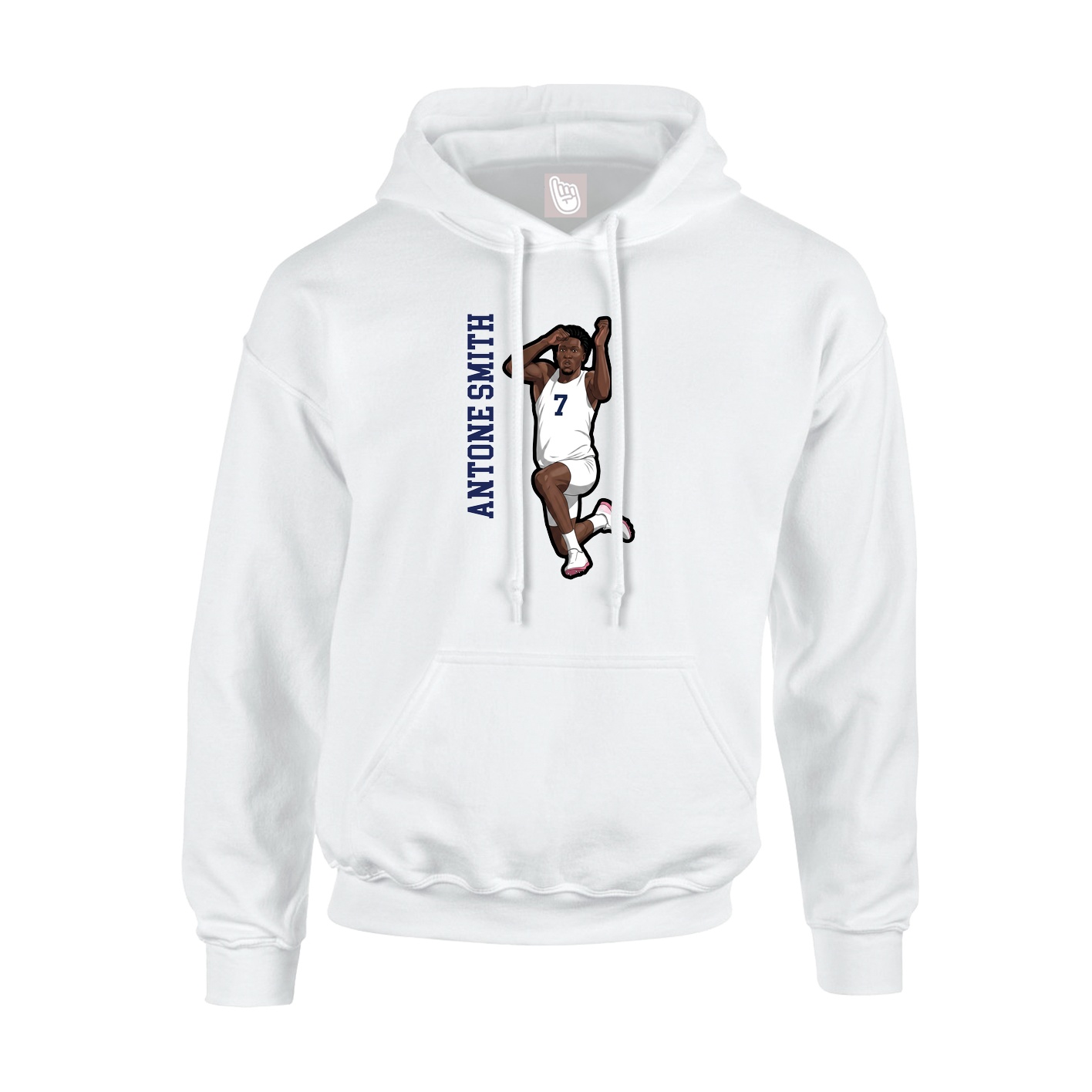 Youth Hoodie — Name Vertical in White