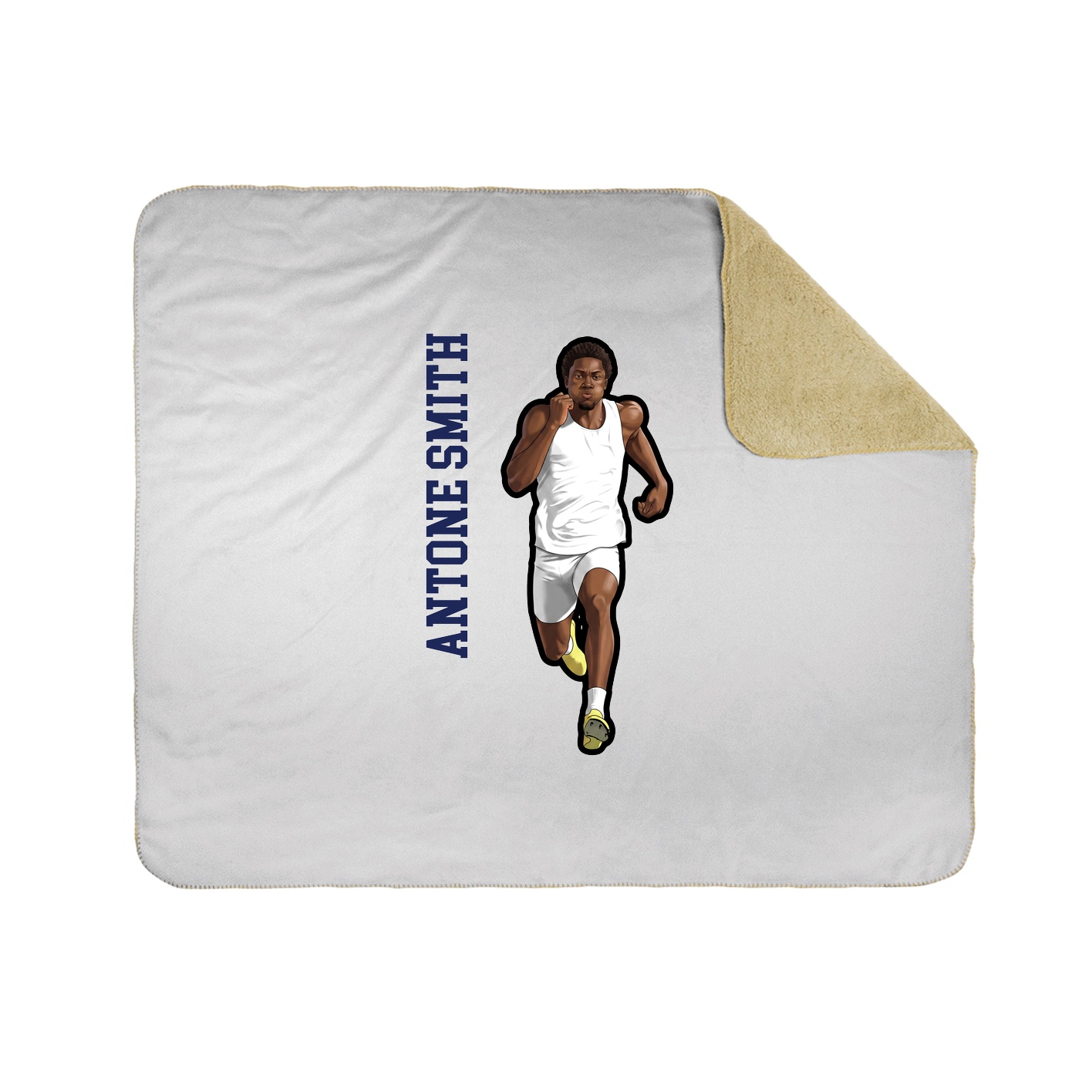 Throw Blanket — Name Vertical in White