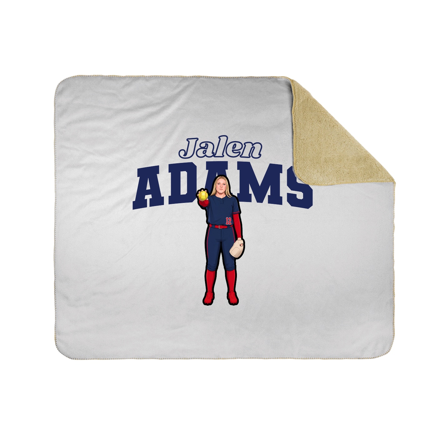 Throw Blanket — Name Arch in White